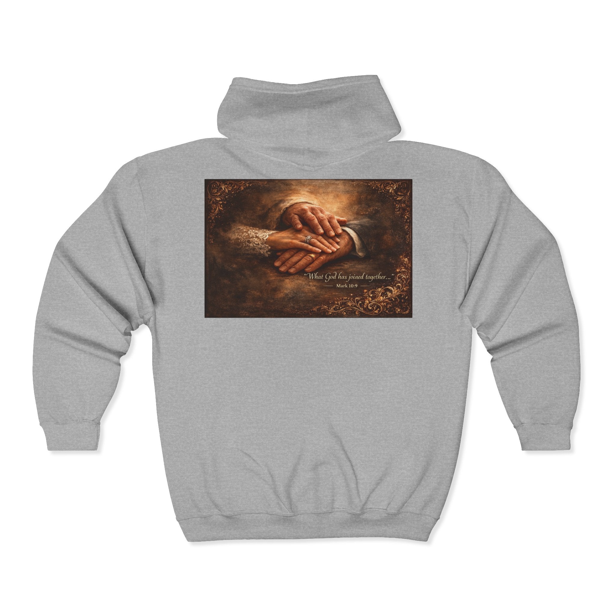 Hold My Hand and Together – Inspirational Prayer Hands Zip Hoodie | Faith Inspired Christian Hoodie