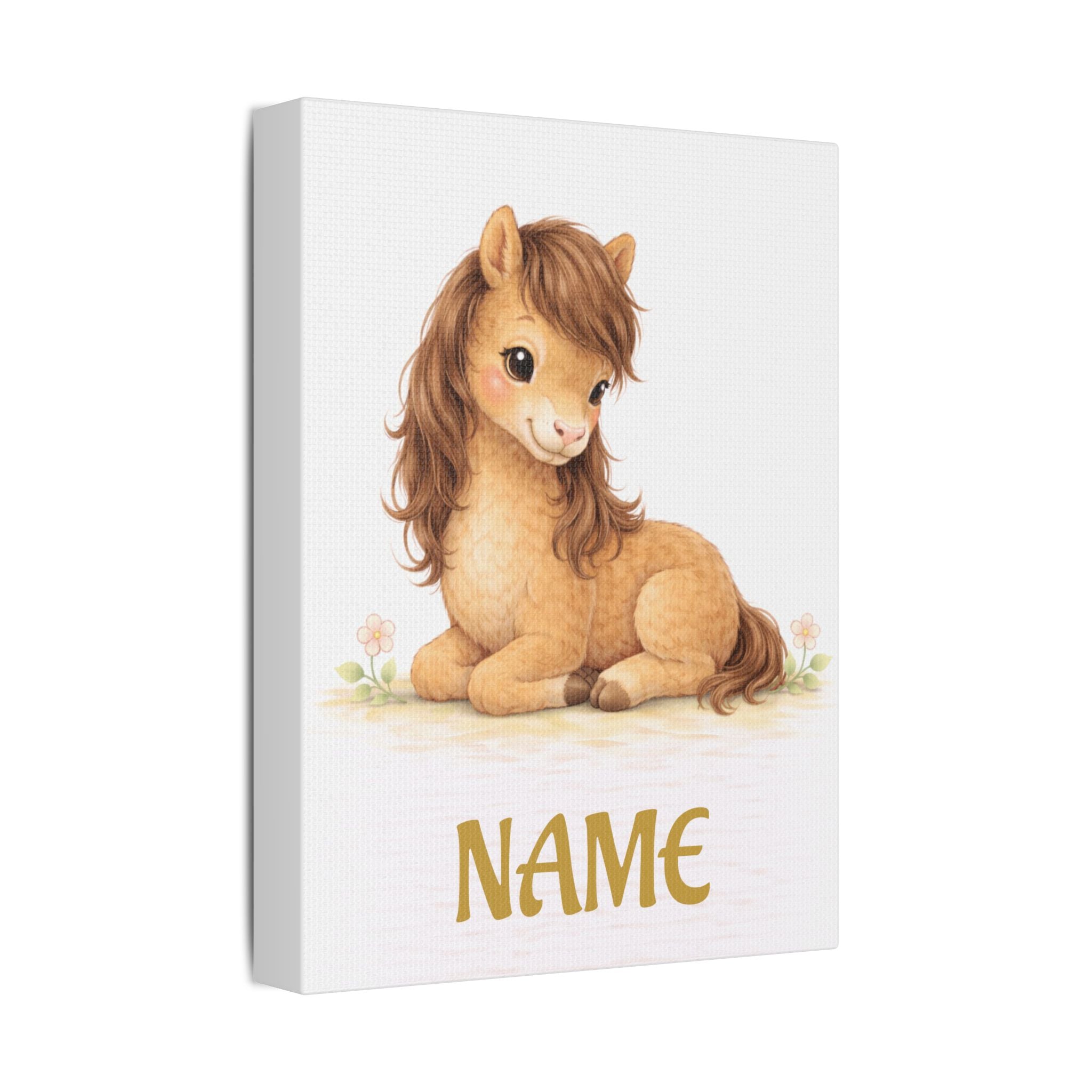 Personalized Foal Canvas — Custom Name Nursery Wall Art