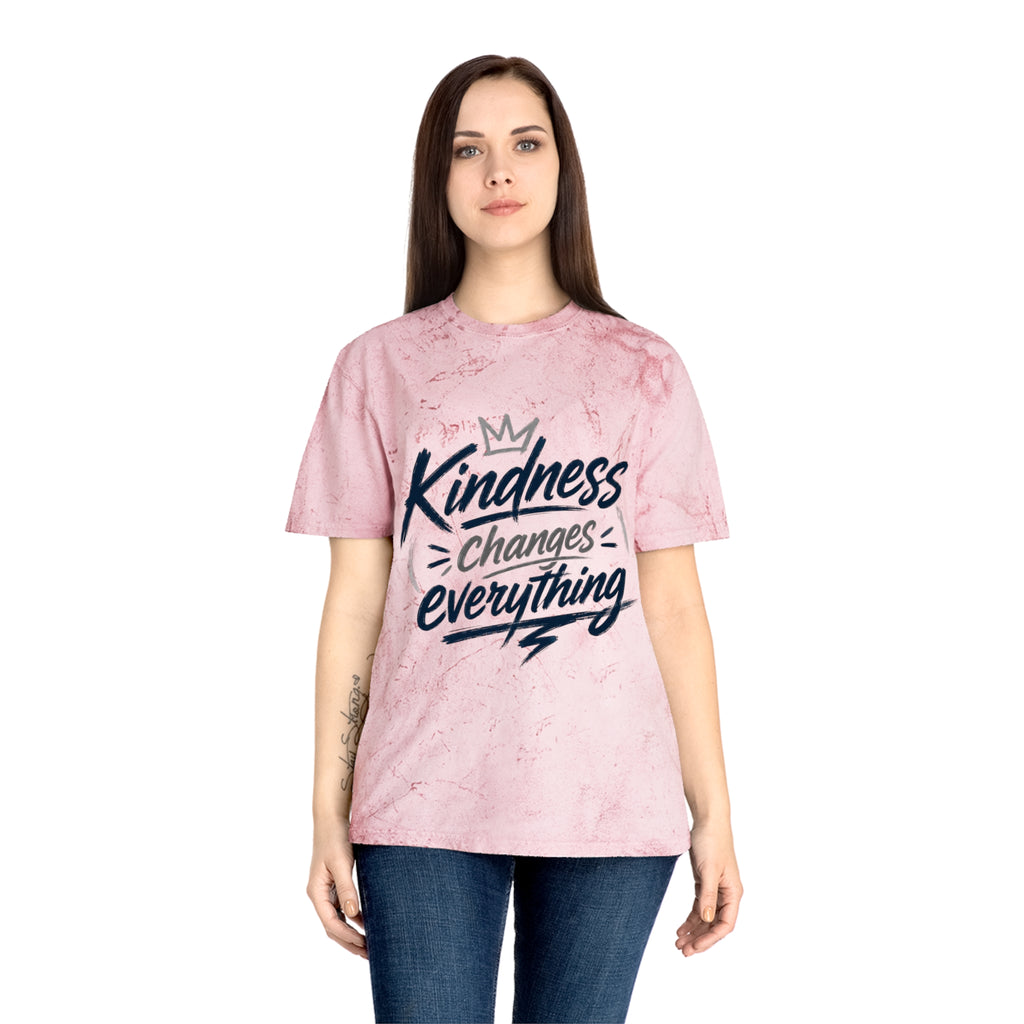 Kindness Changes Everything Tie-Dye T-Shirt – Inspirational Color Blast Graphic Tee
