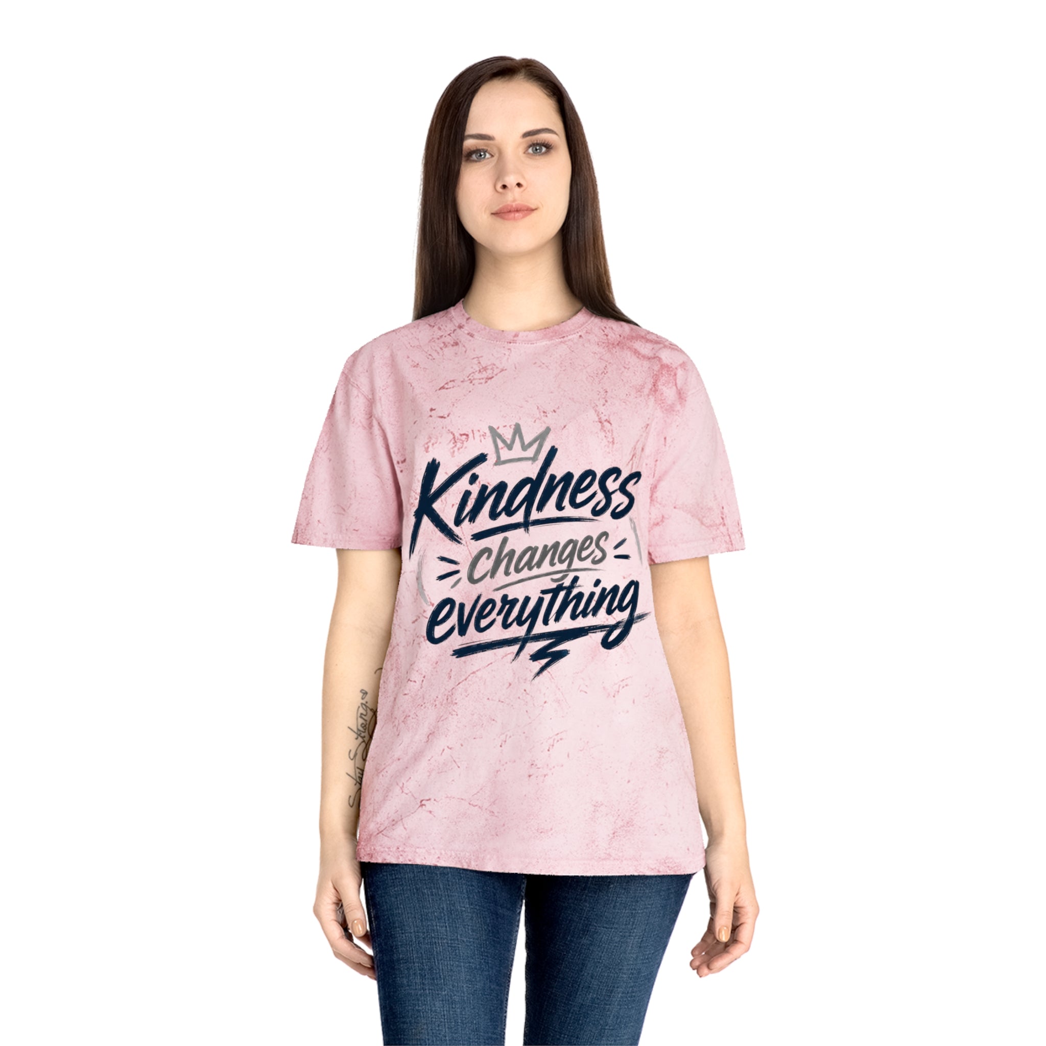 Kindness Changes Everything Tie-Dye T-Shirt – Inspirational Color Blast Graphic Tee