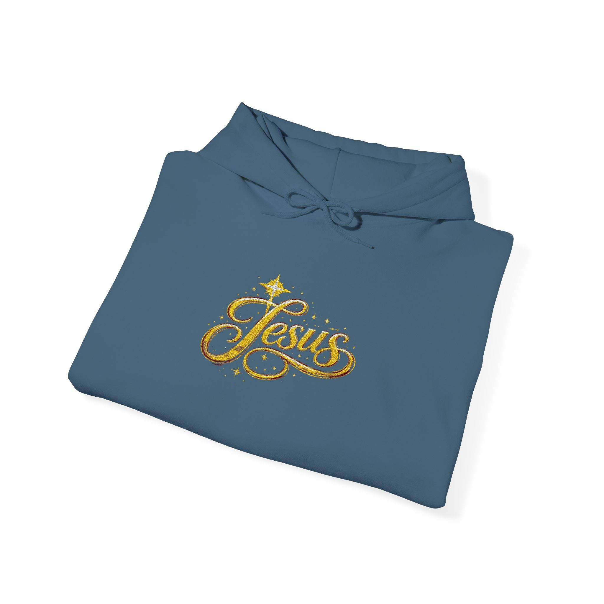 Jesus Gold Script Hoodie – Sparkle Christian Faith Pullover | Inspirational Hoodie