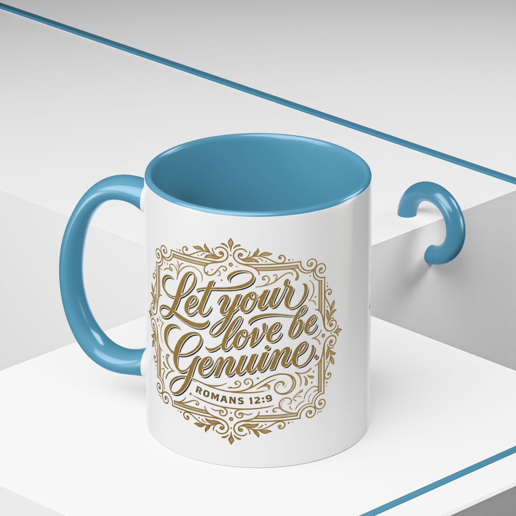 Let Your Love Be Genuine Coffee Mug | Romans 12:9 Christian Mug | Inspirational Faith Gift