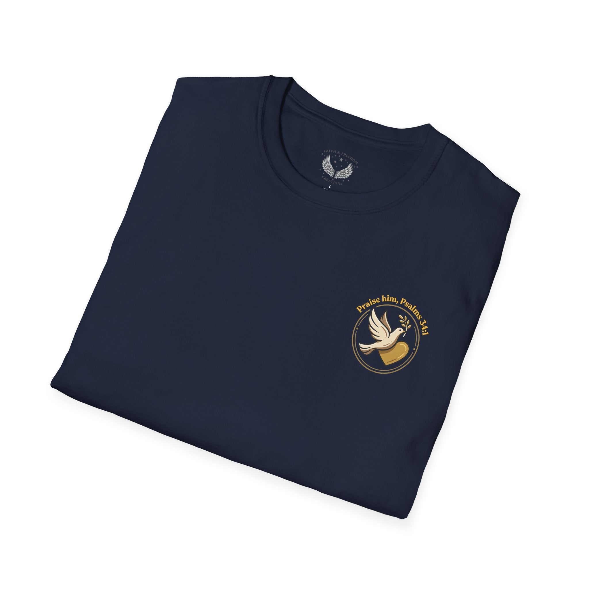 Dove of Peace Pocket T-Shirt | Pray Love Remember Christian Tee | Faith Freedom Creations