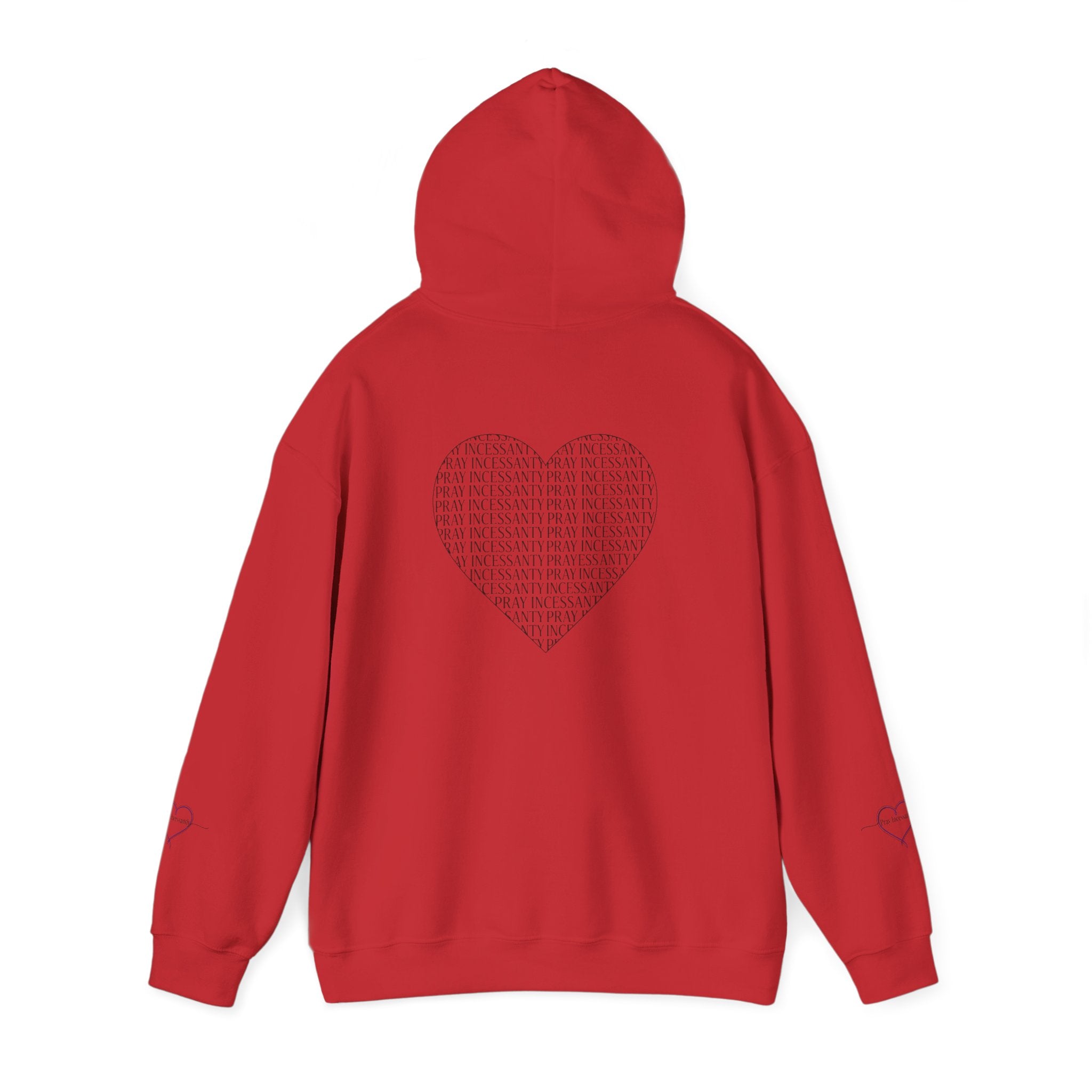 'Pray Incessantly' Heart Script Hoodie — Faith-Inspired Pullover