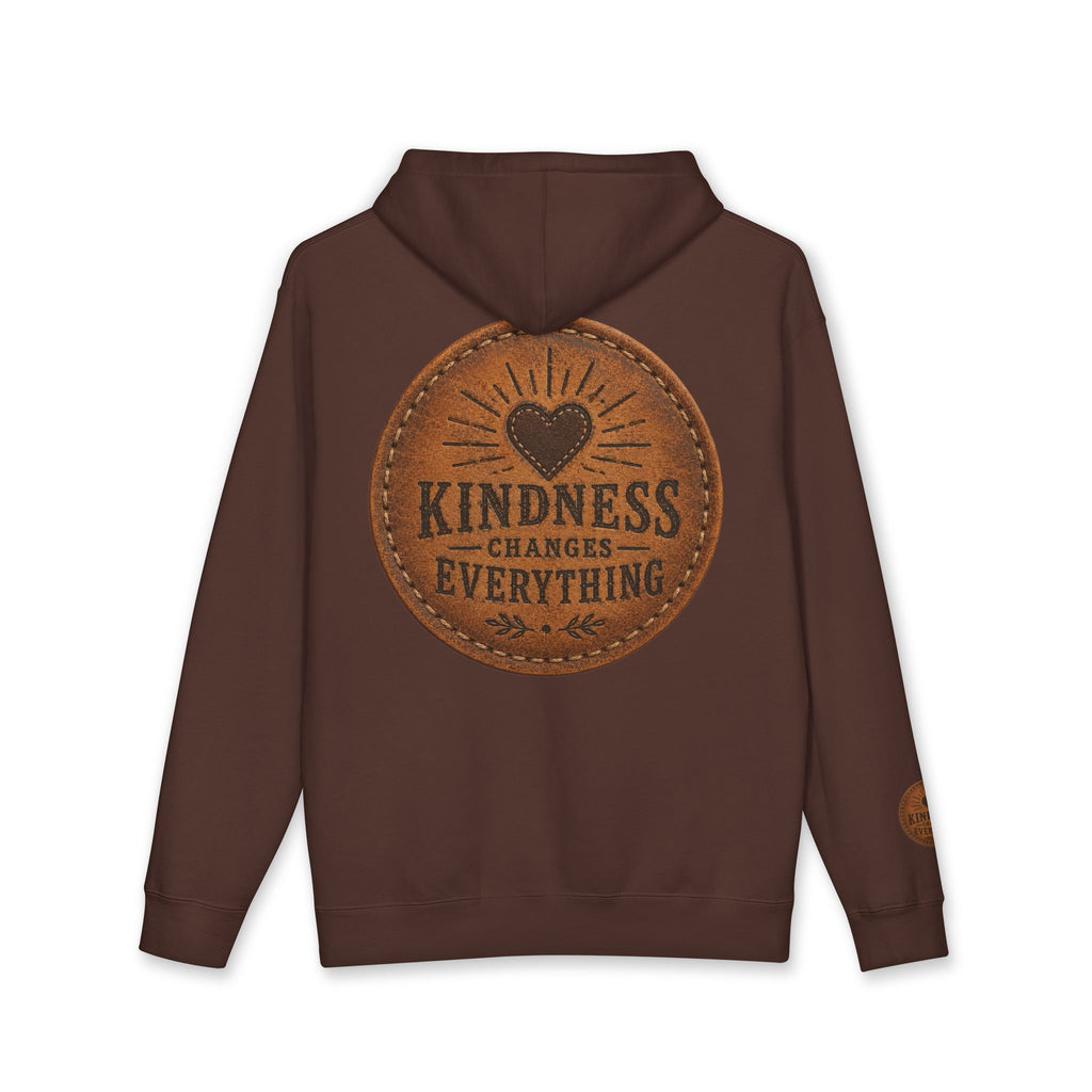Kindness Changes Everything Hoodie — Inspirational Heart Patch Design