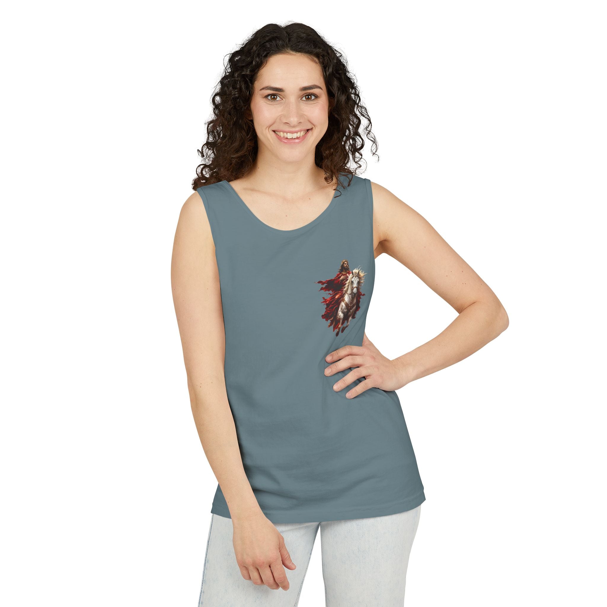 Jesus Second Coming Tank Top | Jesus on White Horse Christian Tank | Inspirational Faith Apparel