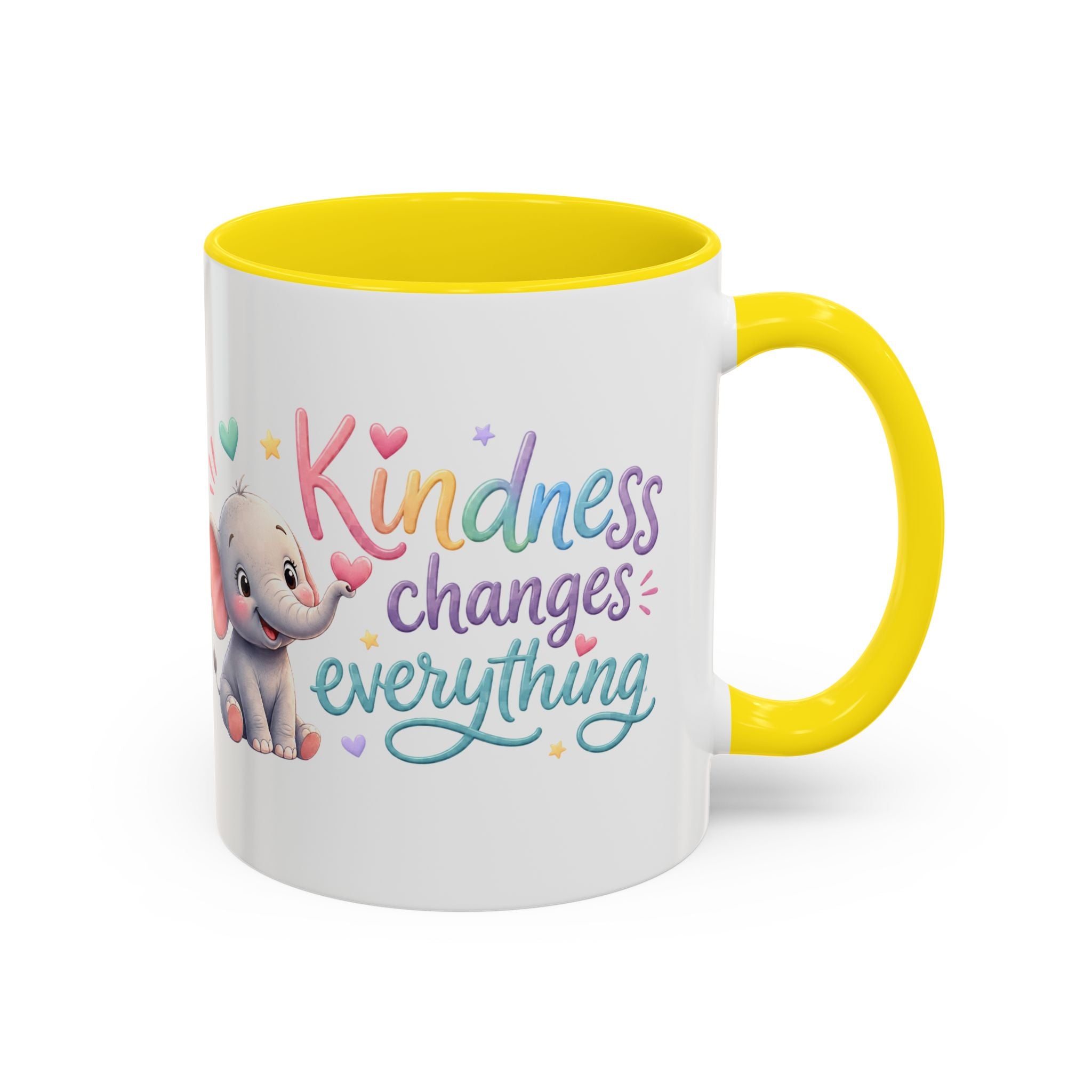 Kindness Changes Everything Elephant Mug | Inspirational Coffee Mug | Cute Elephant Accent Cup