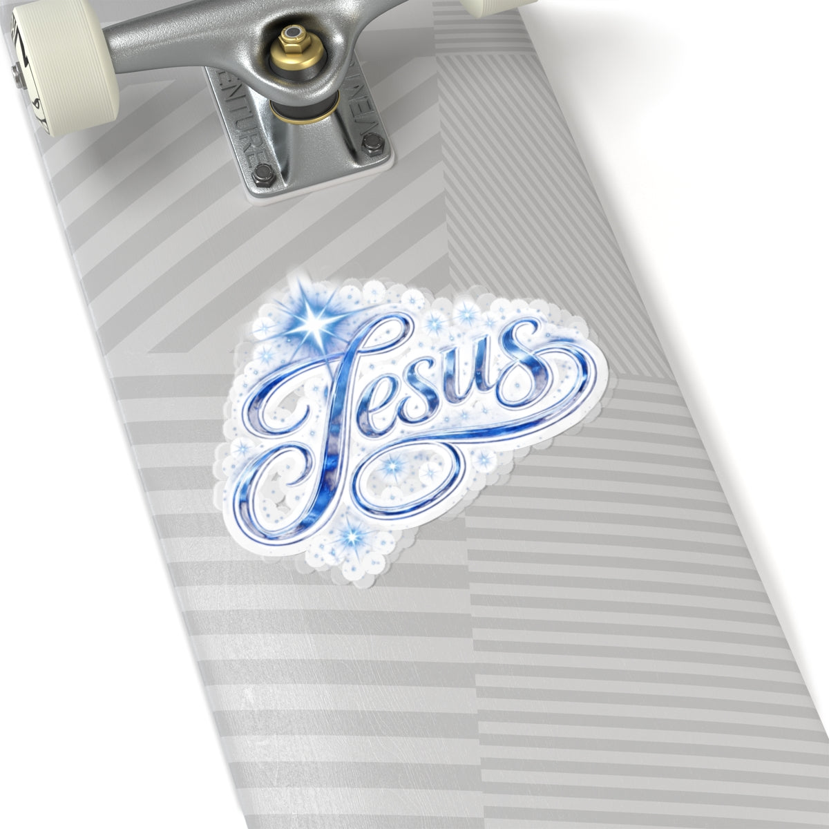 Jesus Script Kiss-Cut Sticker – Sparkling Christian Faith Decal | Inspirational Laptop Sticker