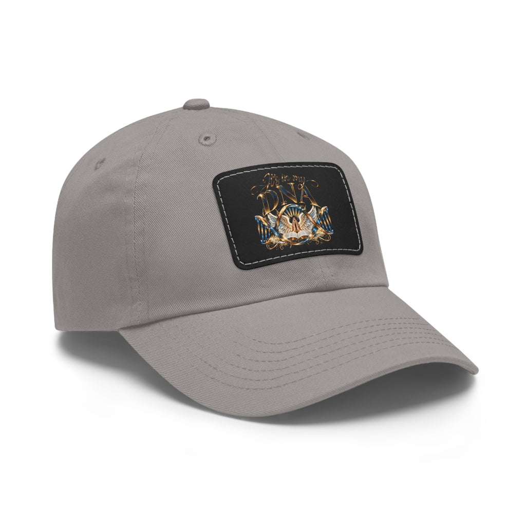 It's in My DNA Christian Dad Hat – Faith-Inspired Faux Leather Patch Baseball Cap