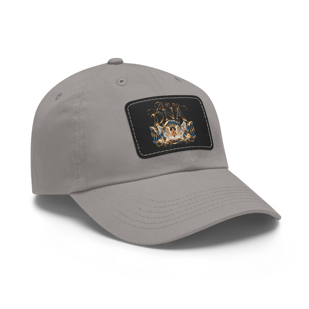 It's in My DNA Christian Dad Hat – Faith-Inspired Faux Leather Patch Baseball Cap