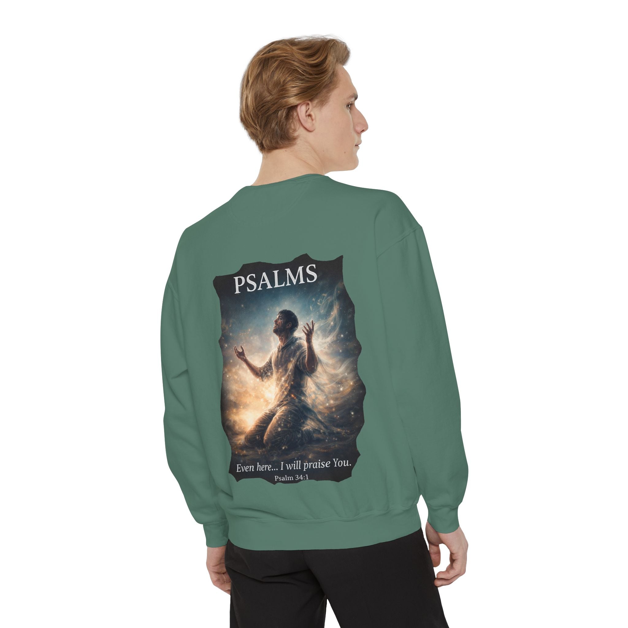 Psalm 34:1 Crewneck Sweatshirt | Inspirational Christian Graphic Sweatshirt | Faith Apparel
