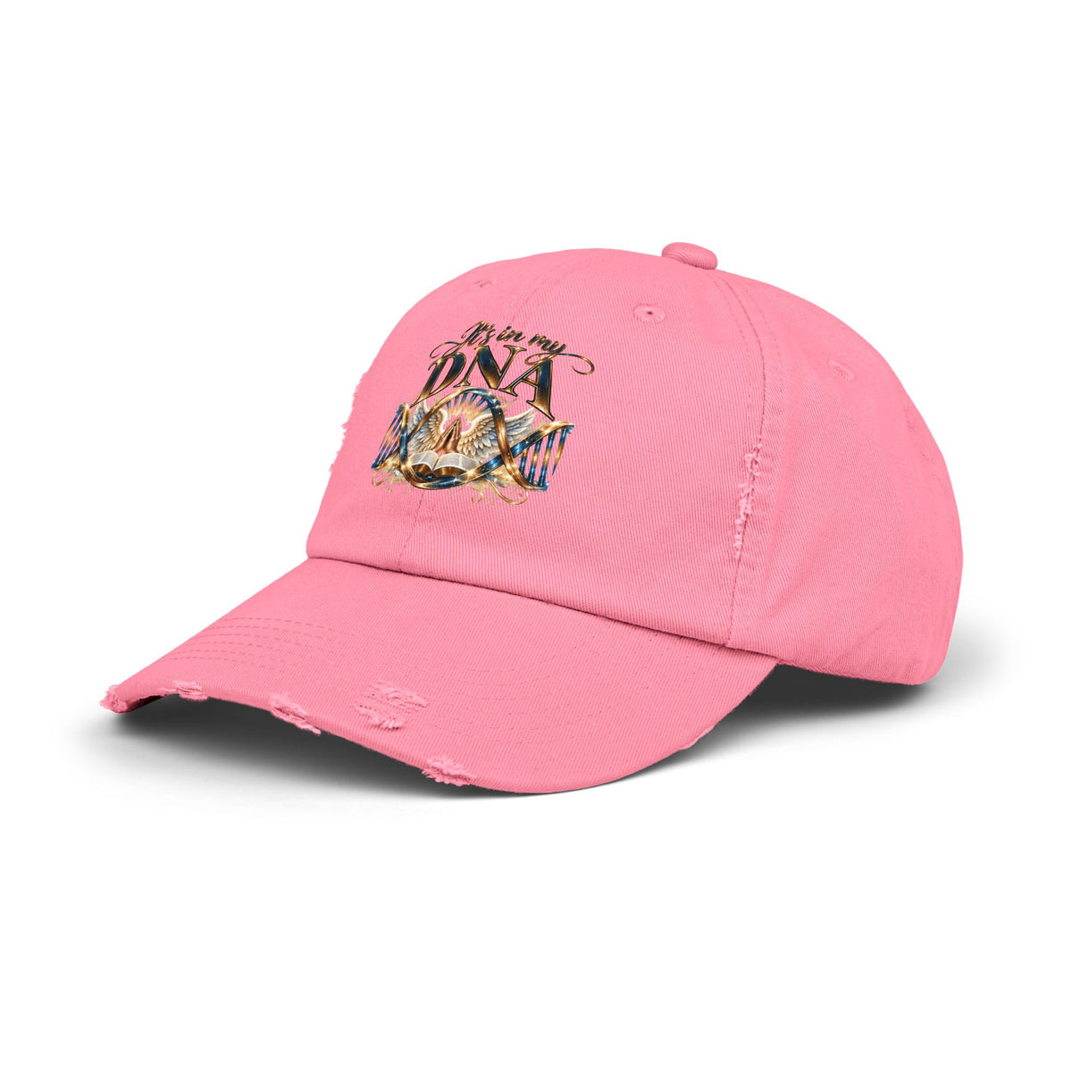 It's in My DNA Distressed Dad Hat – Christian Faith Baseball Cap | Bible & Praying Hands Design