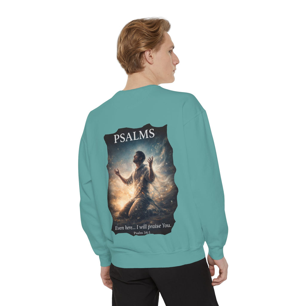Psalm 34:1 Crewneck Sweatshirt | Inspirational Christian Graphic Sweatshirt | Faith Apparel