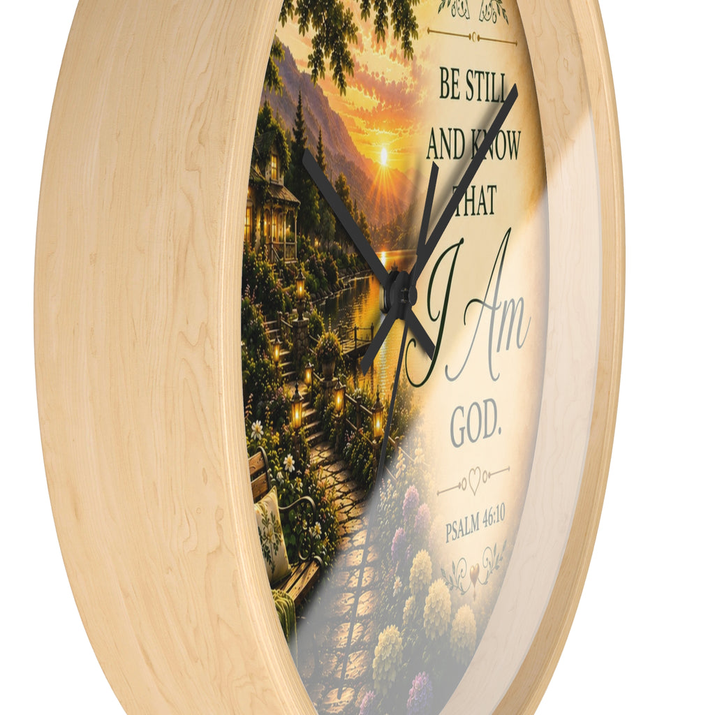 Psalm 46:10 Wall Clock | Be Still and Know Christian Scripture Clock | Inspirational Faith Decor