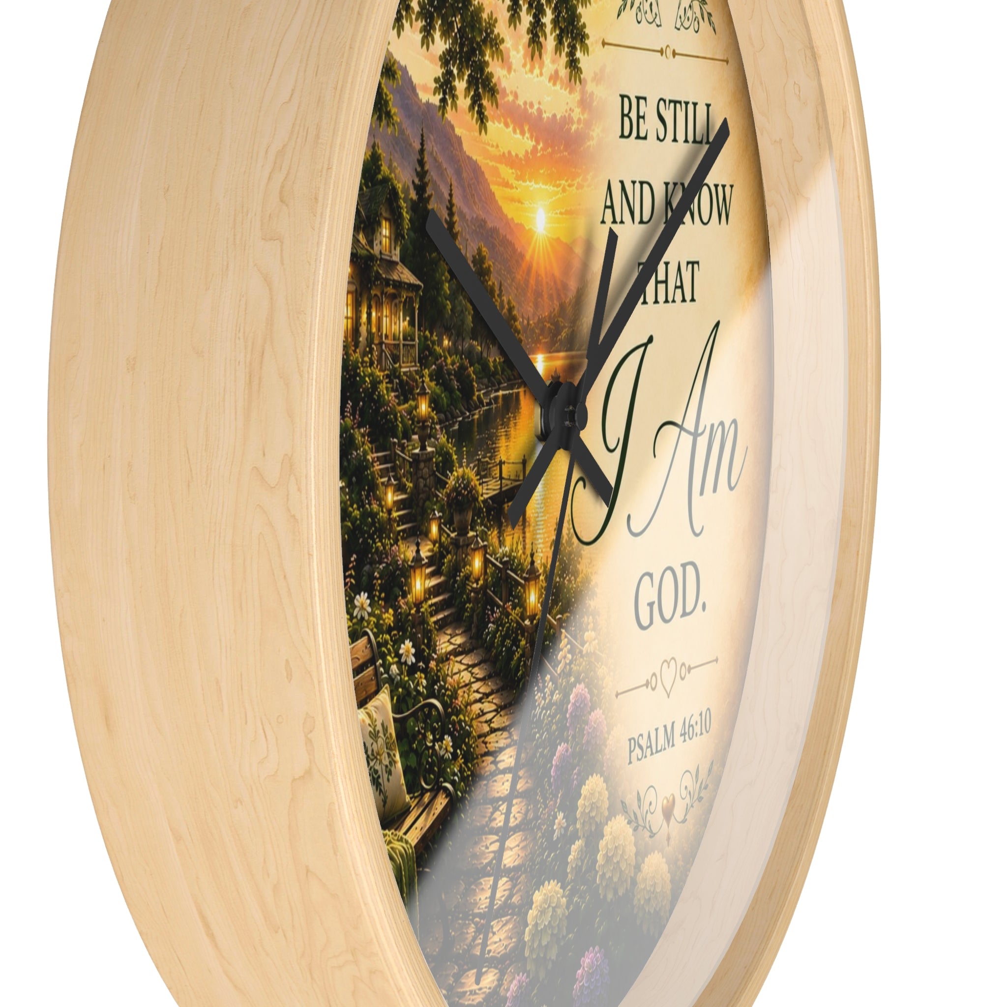 Psalm 46:10 Wall Clock | Be Still and Know Christian Scripture Clock | Inspirational Faith Decor