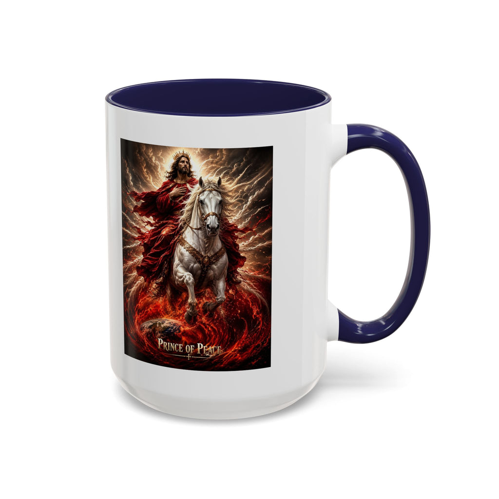 Prince of Peace Coffee Mug | Christian Jesus Rider Accent Mug | Inspirational Faith Gift