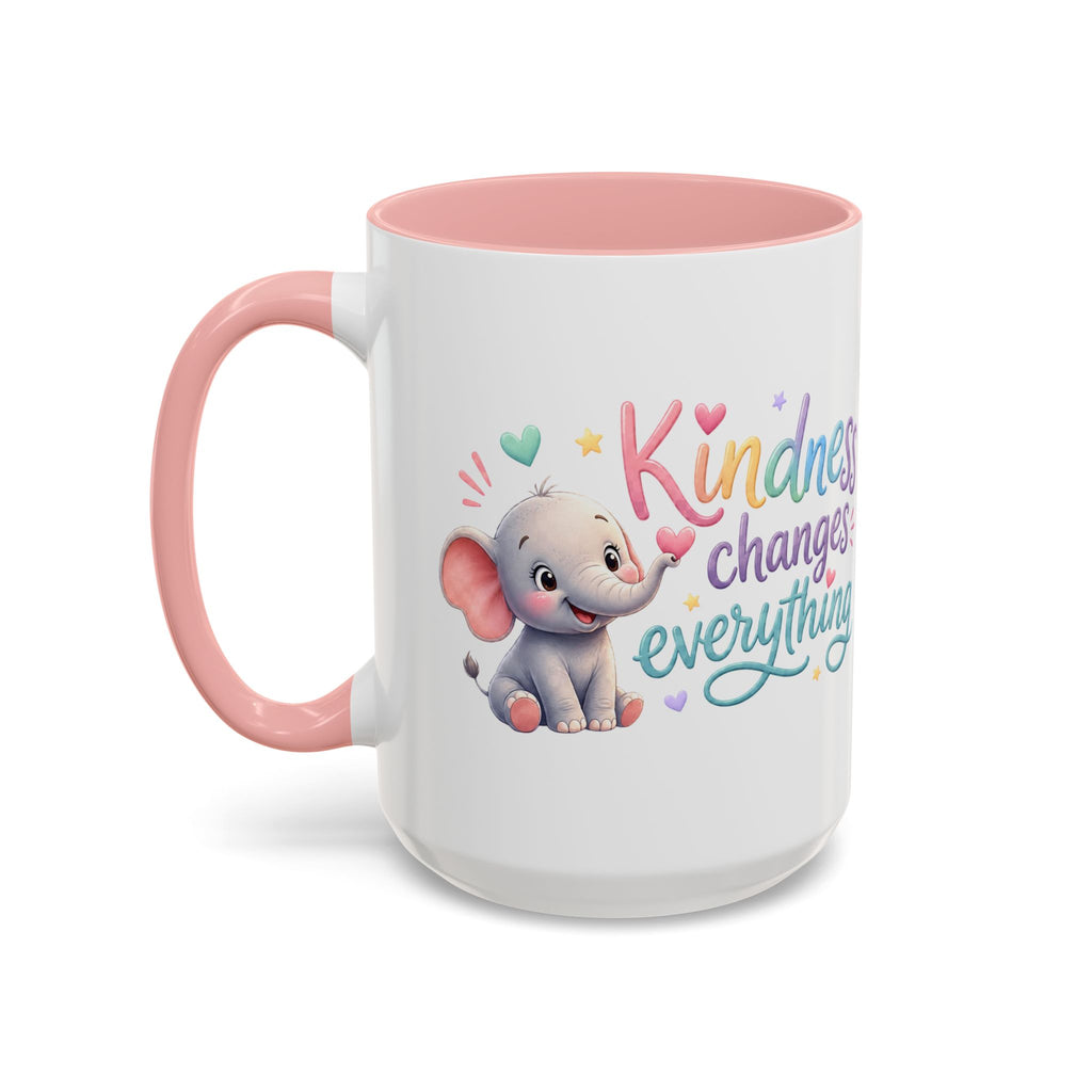 Kindness Changes Everything Elephant Mug | Inspirational Coffee Mug | Cute Elephant Accent Cup