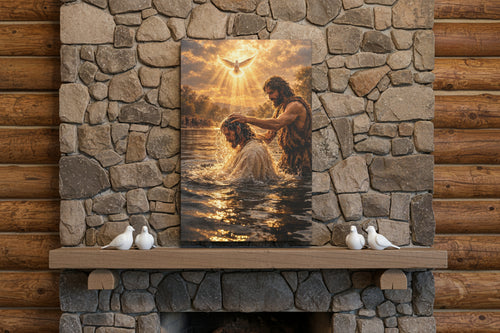 Baptism of Jesus - Stretched Canvas Print with Holy Spirit Dove
