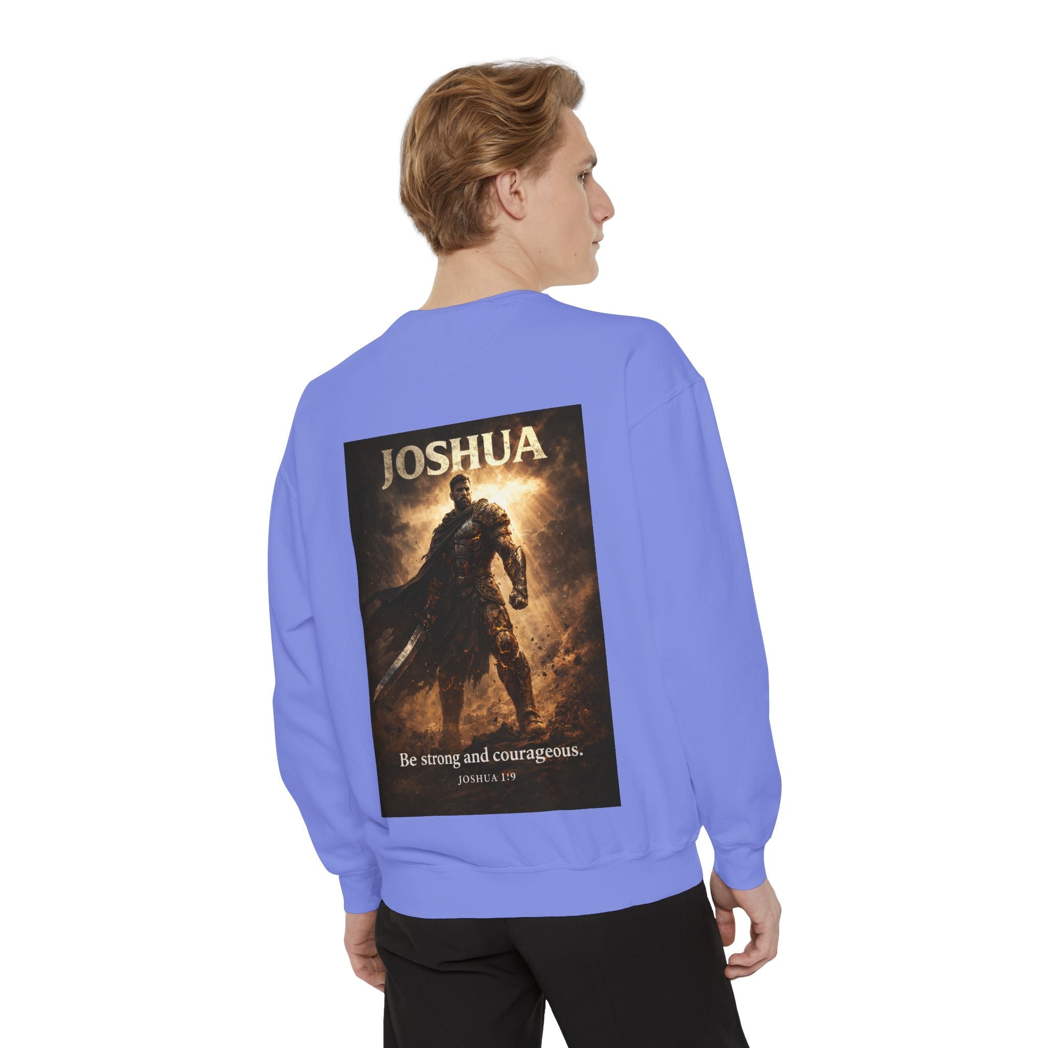 Joshua Courage Sweatshirt | Be Strong and Courageous Christian Crewneck | Inspirational Faith Apparel