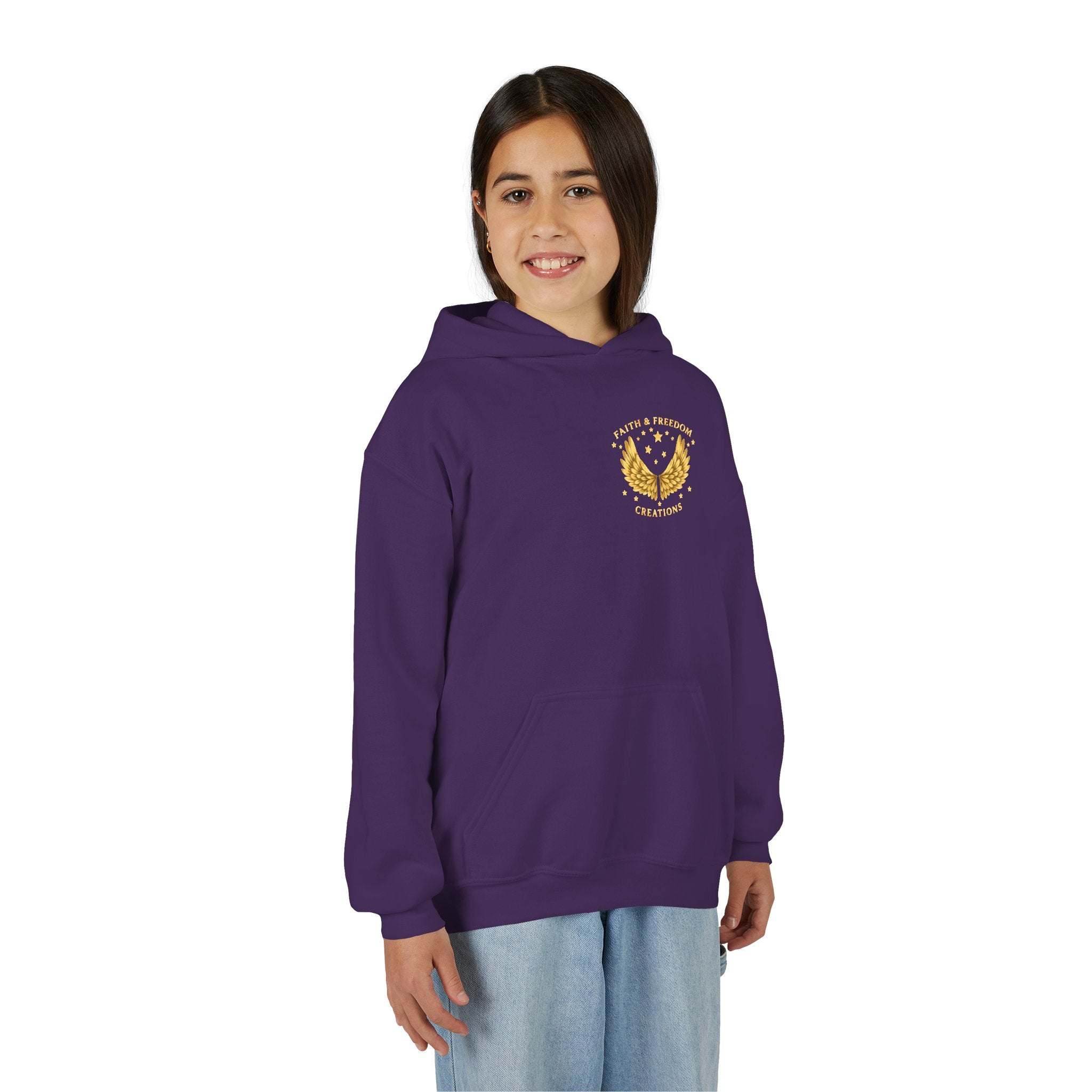 Youth “Be Kind to One Another” Hoodie – Cute Bunny Night Sky Scripture Sweatshirt