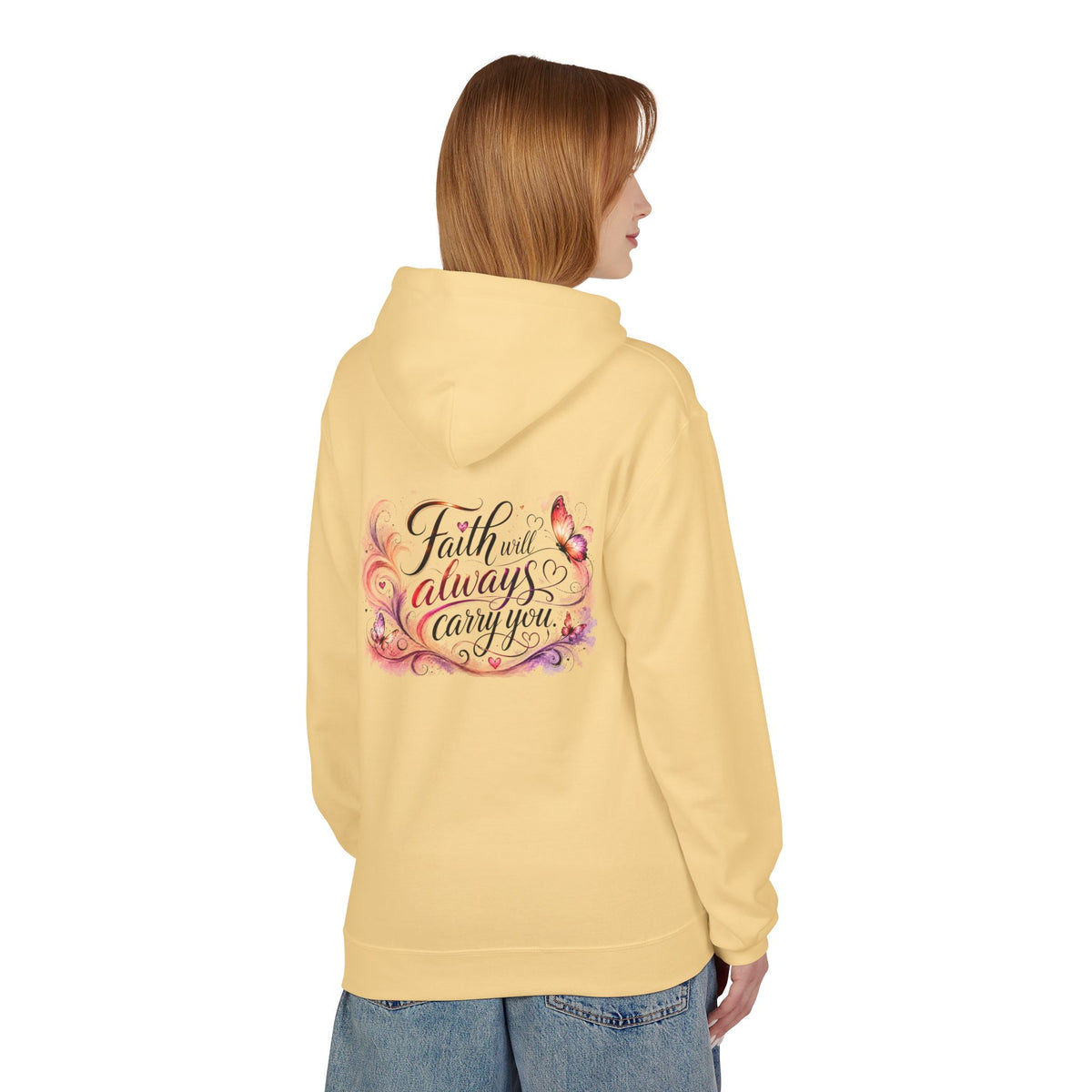Faith Will Always Carry You Hoodie | Butterfly Christian Inspirational Pullover