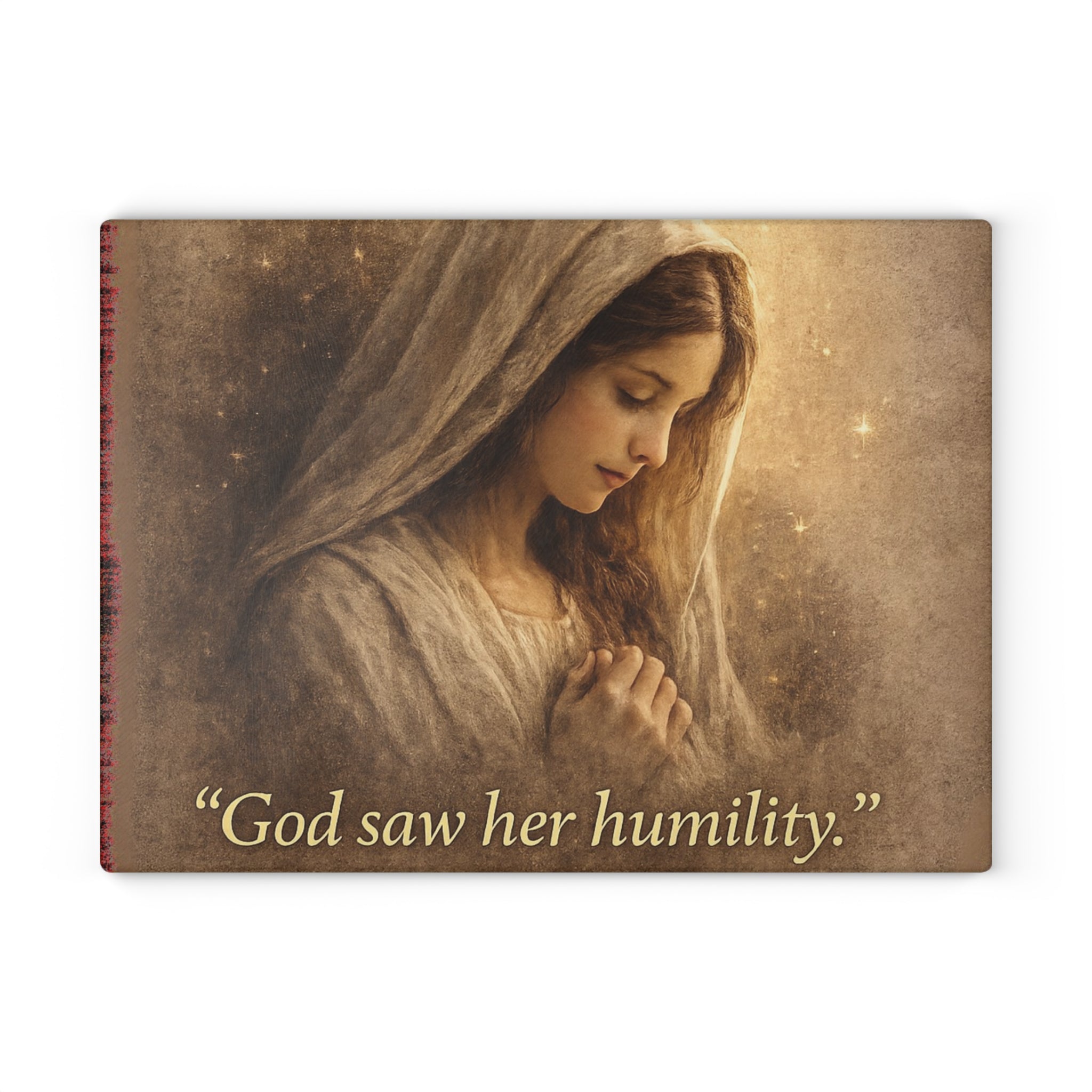 God Saw Her Humility Glass Cutting Board – Christian Kitchen Decor | Faith Inspirational Kitchen Board