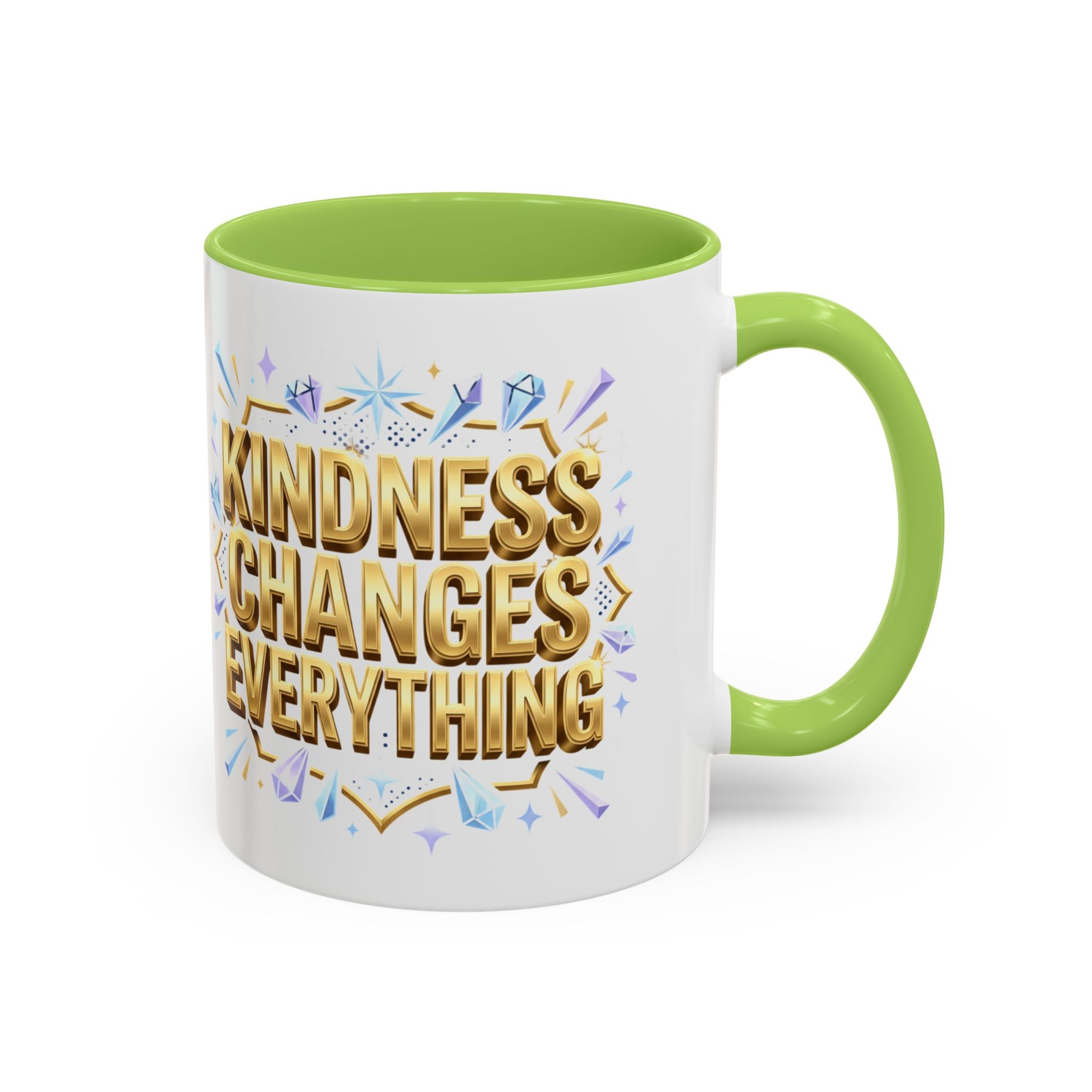 Gold-Kindness Changes Everything Coffee Mug | Inspirational Gold Script Mug | Faith Freedom Creations
