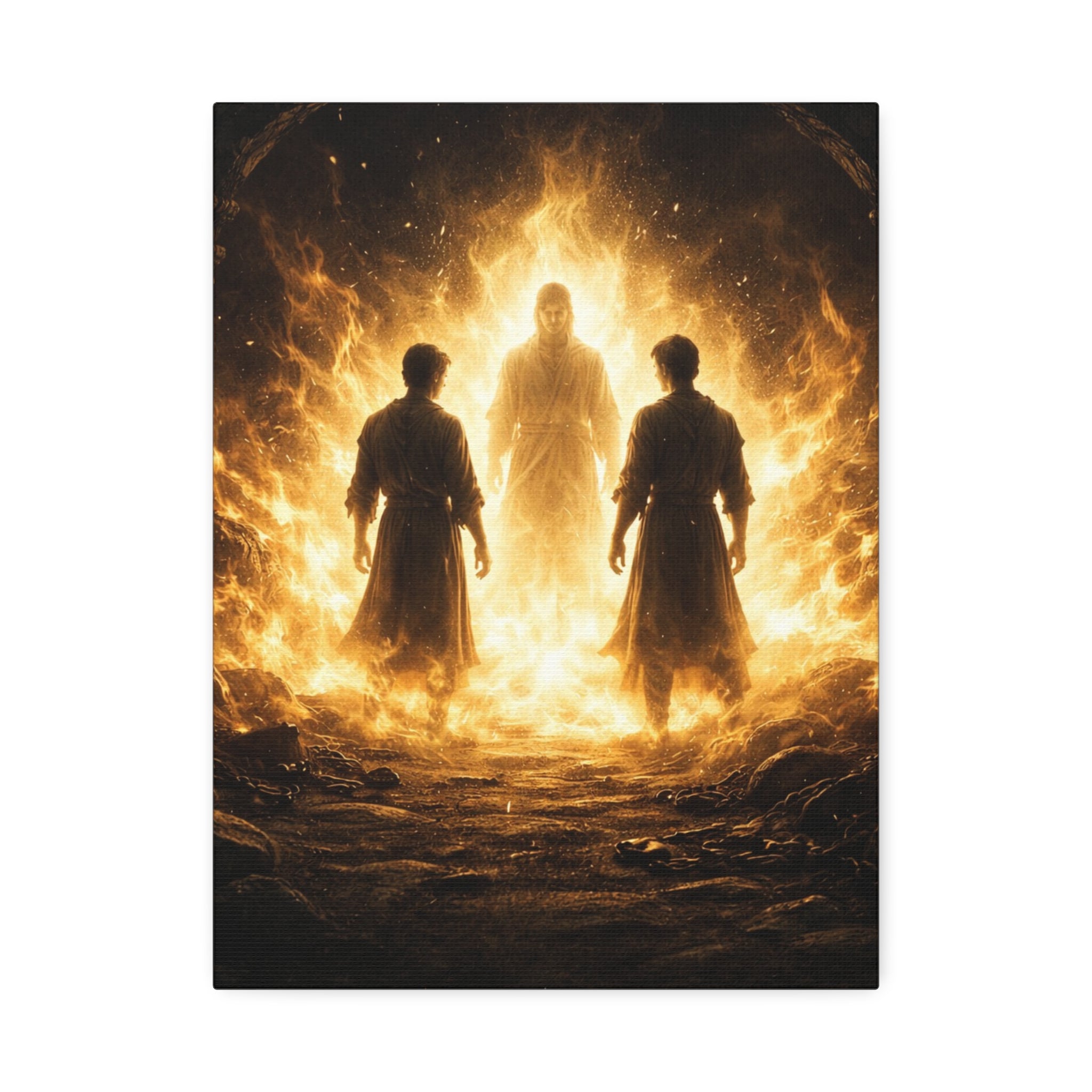 🌟"Not Alone in the Fire" — Daniel 3:25 Canvas Print