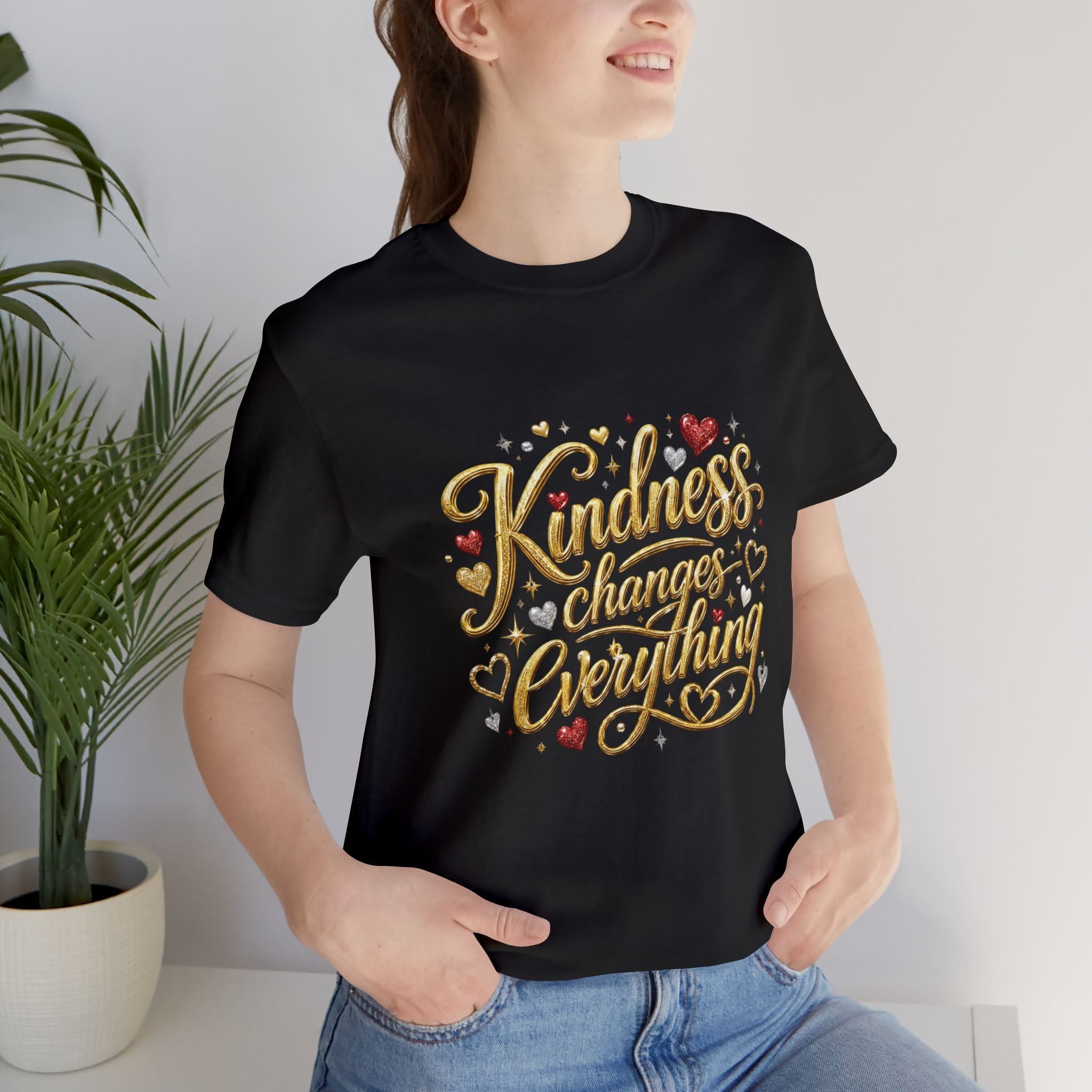 Kindness Changes Everything T-Shirt | Inspirational Script Graphic Tee | Soft Everyday Kindness Shirt