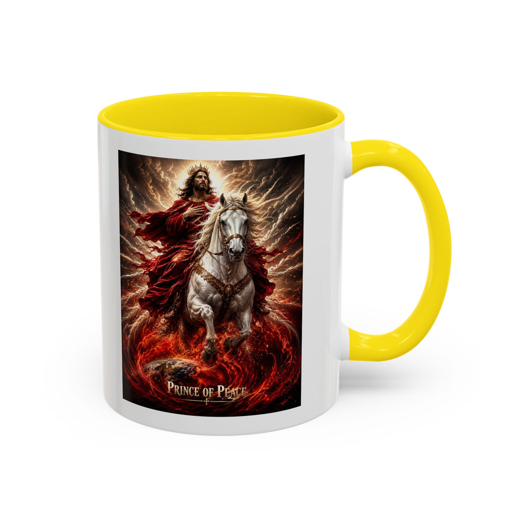 Prince of Peace Coffee Mug | Christian Jesus Rider Accent Mug | Inspirational Faith Gift
