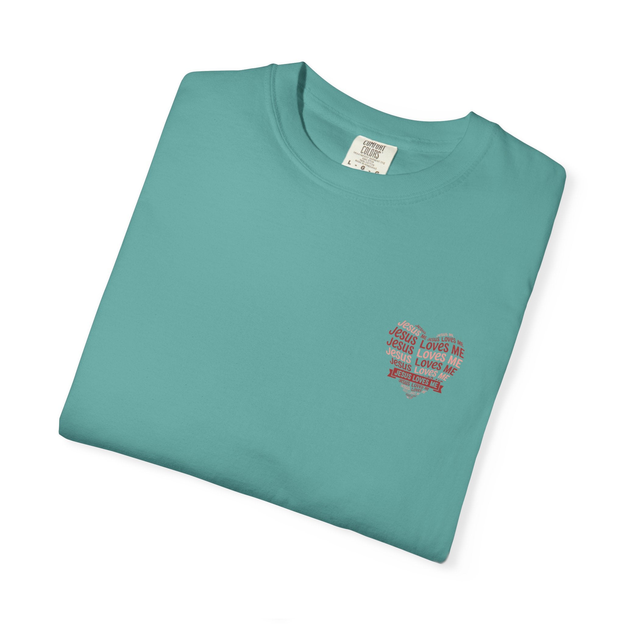 Jesus Loves Me Heart Garment-Dyed T-Shirt – Christian Faith Tee | Vintage Style Inspirational Shirt
