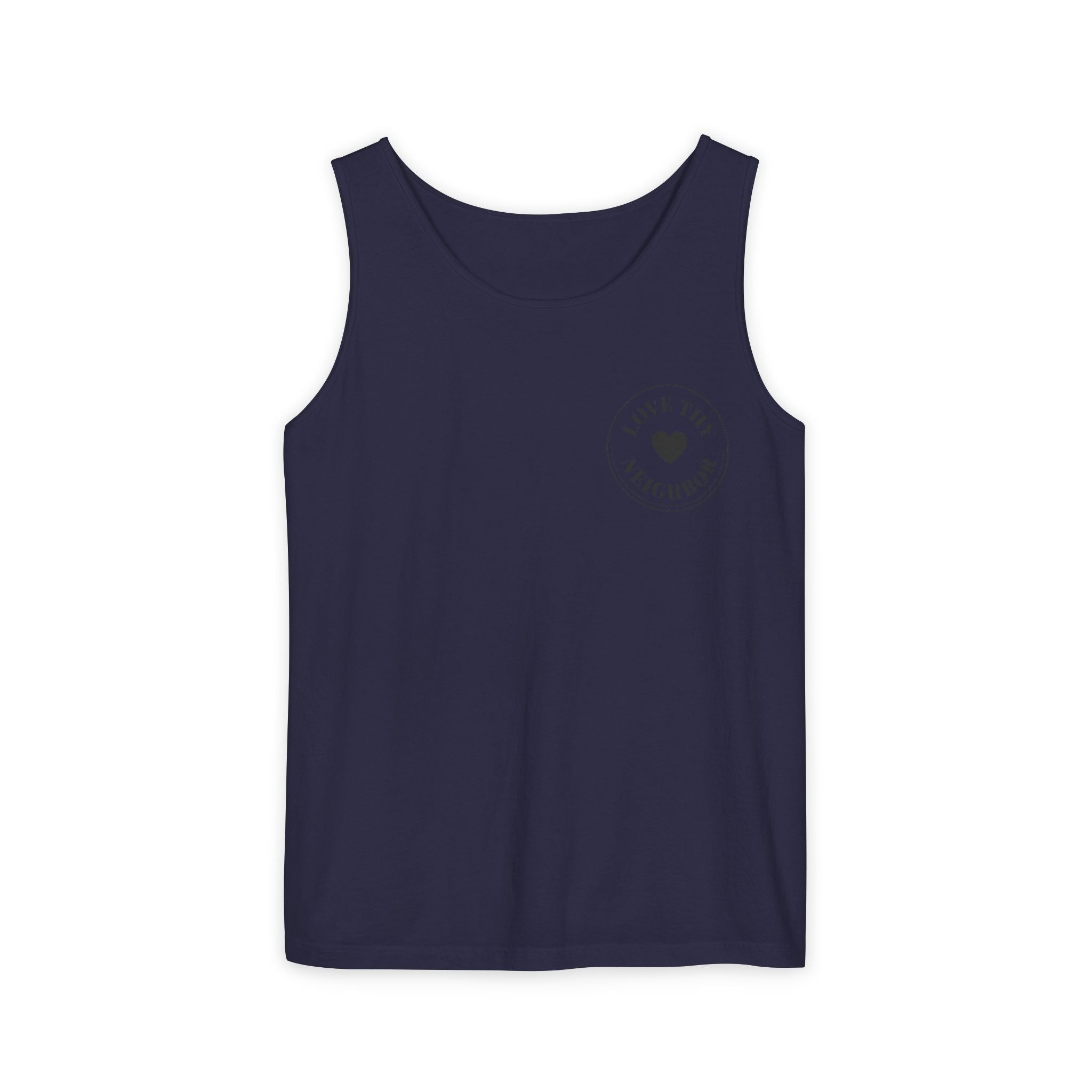 Love Thy Neighbor Anyway Garment-Dyed Tank Top | Vintage Christian Cotton Tank | LPA Monogram Apparel