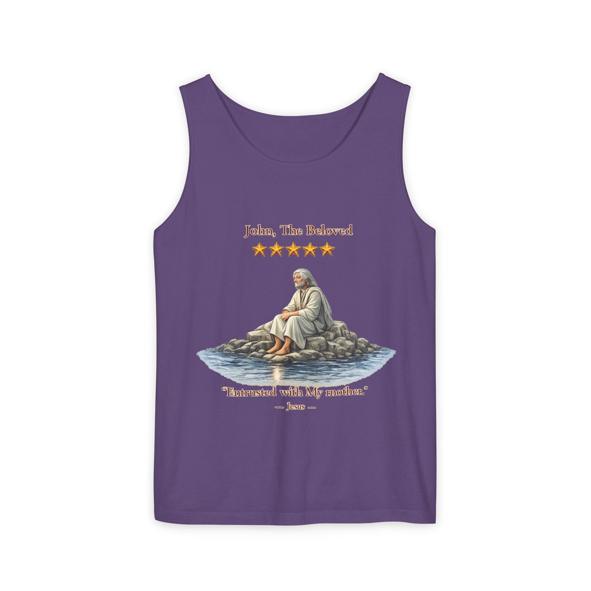 "John, the Beloved Review" Tank Top — "Entrusted with My Mother" Christian Faith Graphic Tank-⭐ Five-Star Faith Series⭐