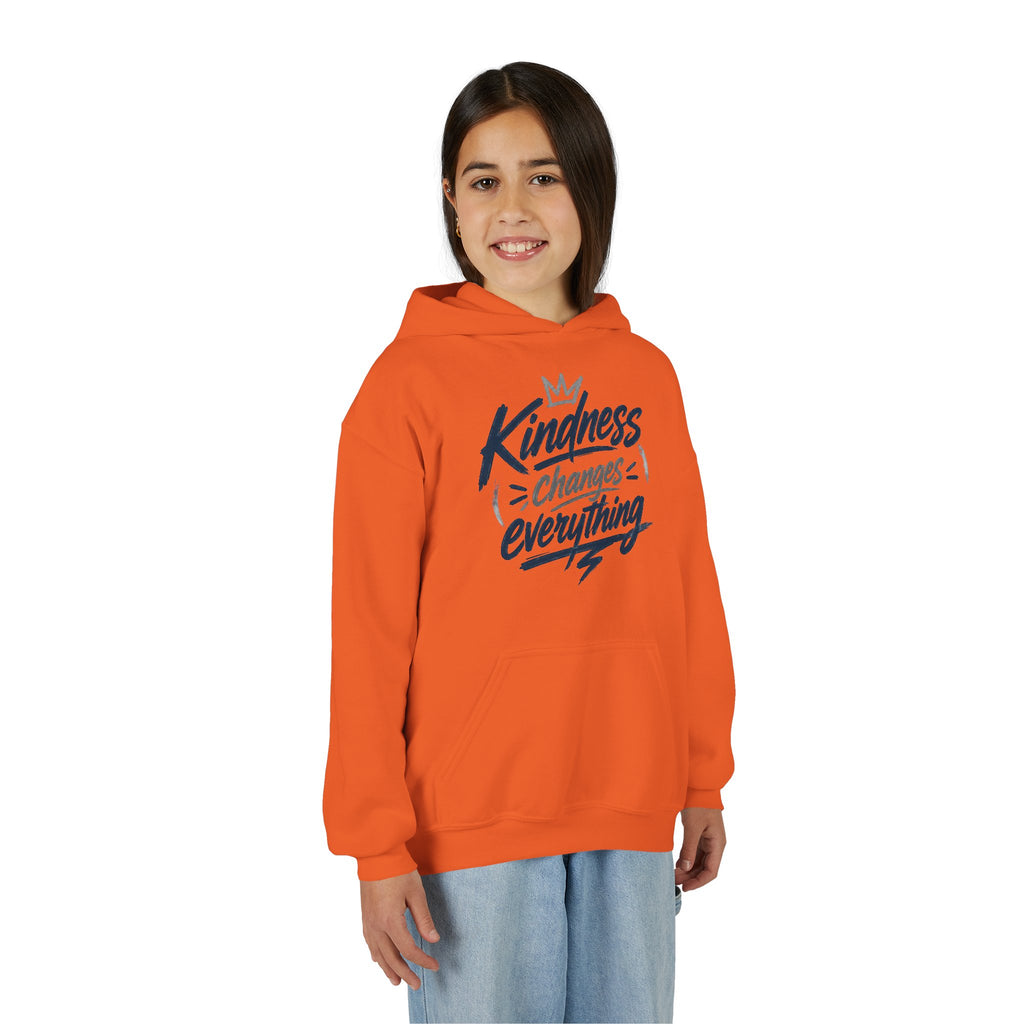 Youth Hoodie – “Kindness Changes Everything” Inspirational Kids Pullover