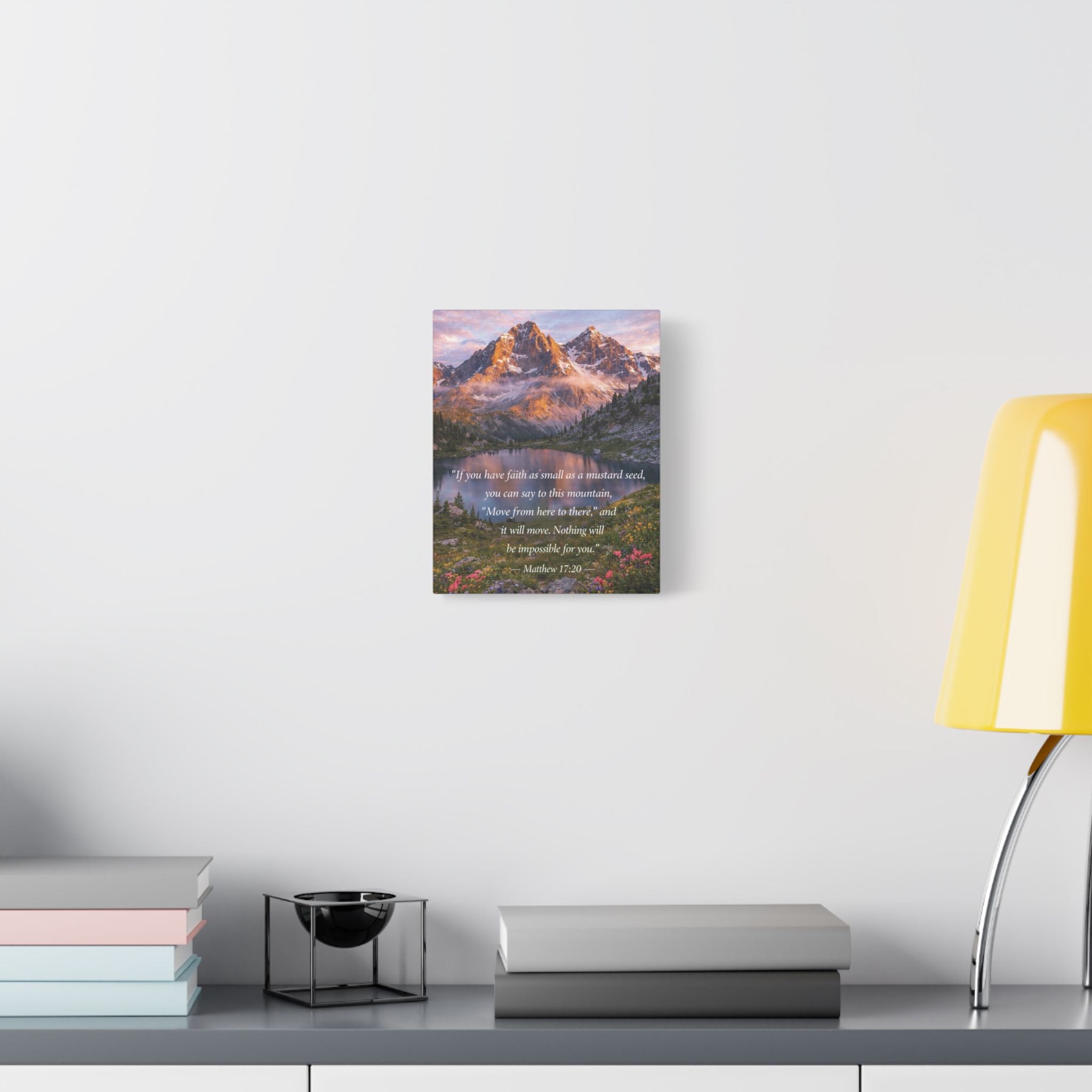 Peaceful Scenes – Mountain Landscape – Matthew 17:20 Canvas Print