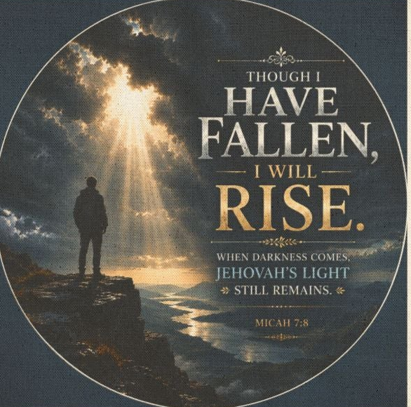 Though I Have Fallen, I Will Rise Tote Bag | Micah 7:8 Christian Canvas Tote