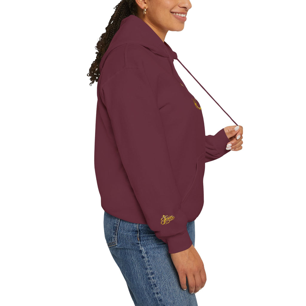 Jesus Gold Script Hoodie – Sparkle Christian Faith Pullover | Inspirational Hoodie