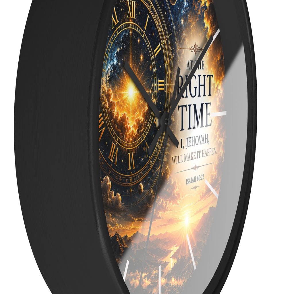 The Right Time Wall Clock | Isaiah 60:22 Christian Scripture Clock | Inspirational Faith Deco