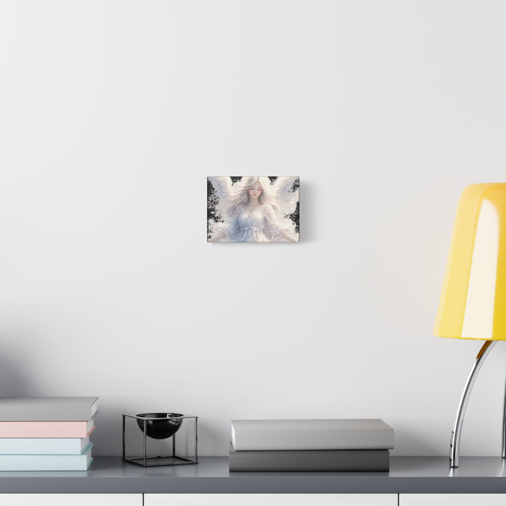Angelic White Guardian Canvas — Serene Angel Nursery Wall Art