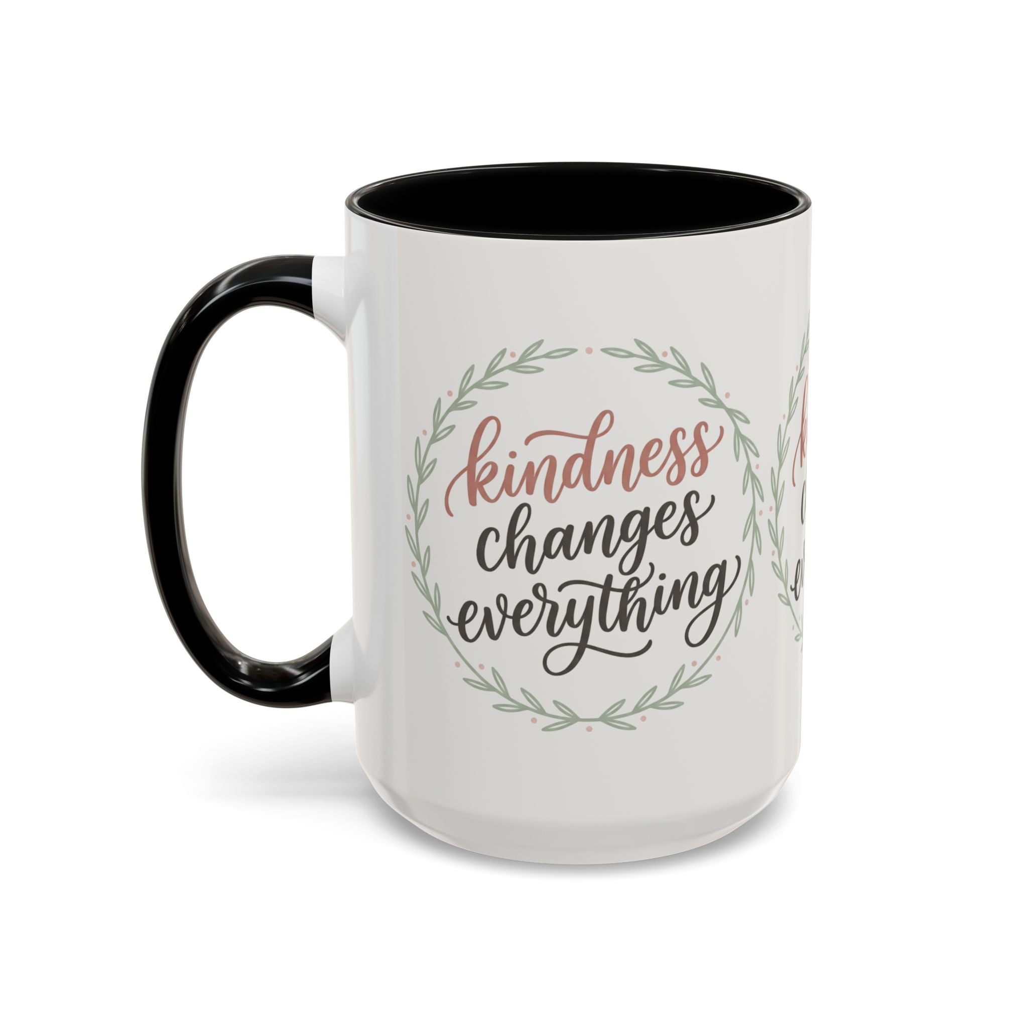 Kindness Changes Everything Accent Coffee Mug | Inspirational Ceramic Mug | Faith Freedom Creations