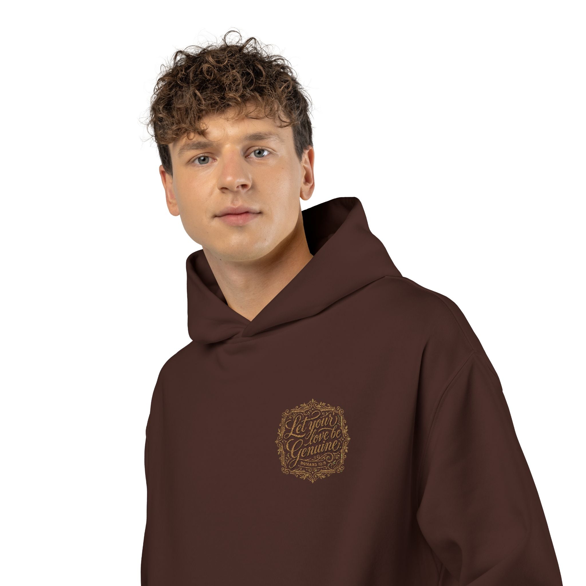 “Let Your Love Be Genuine” Hoodie – Romans 12:9 Christian Pullover | Faith & Freedom Creations