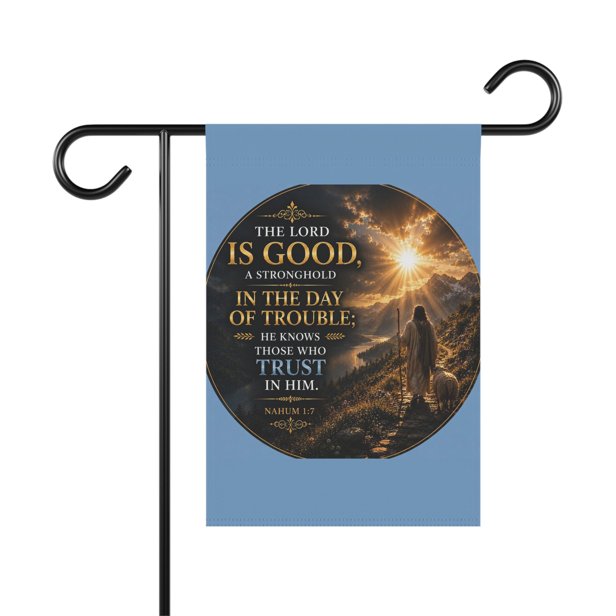 The Lord Is Good Garden Flag | Inspirational Scripture Outdoor Banner | Christian Garden Decor