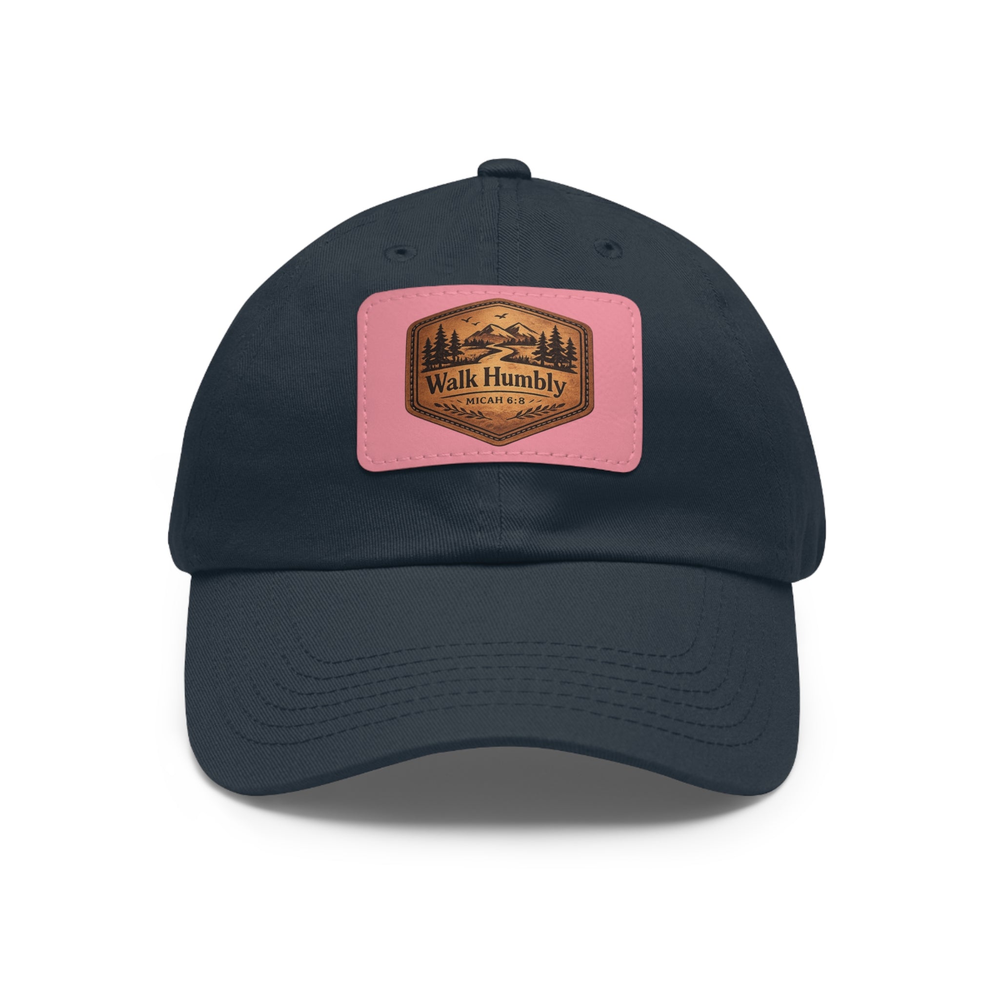 Walk Humbly Leather Patch Dad Hat | Micah 6:8 Christian Outdoor Cap | Faith Freedom Creations