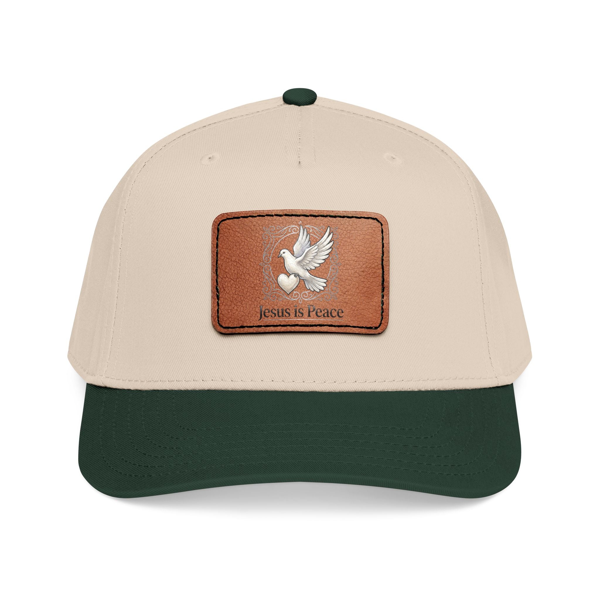 Jesus Is Peace Christian Leather Patch Hat | Dove Faith Baseball Cap | Inspirational Snapback Cap