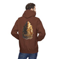 Christian fleece hoodie featuring Matthew Gospel inspired scripture artwork with soft relaxed comfort and quiet faith-centered design.