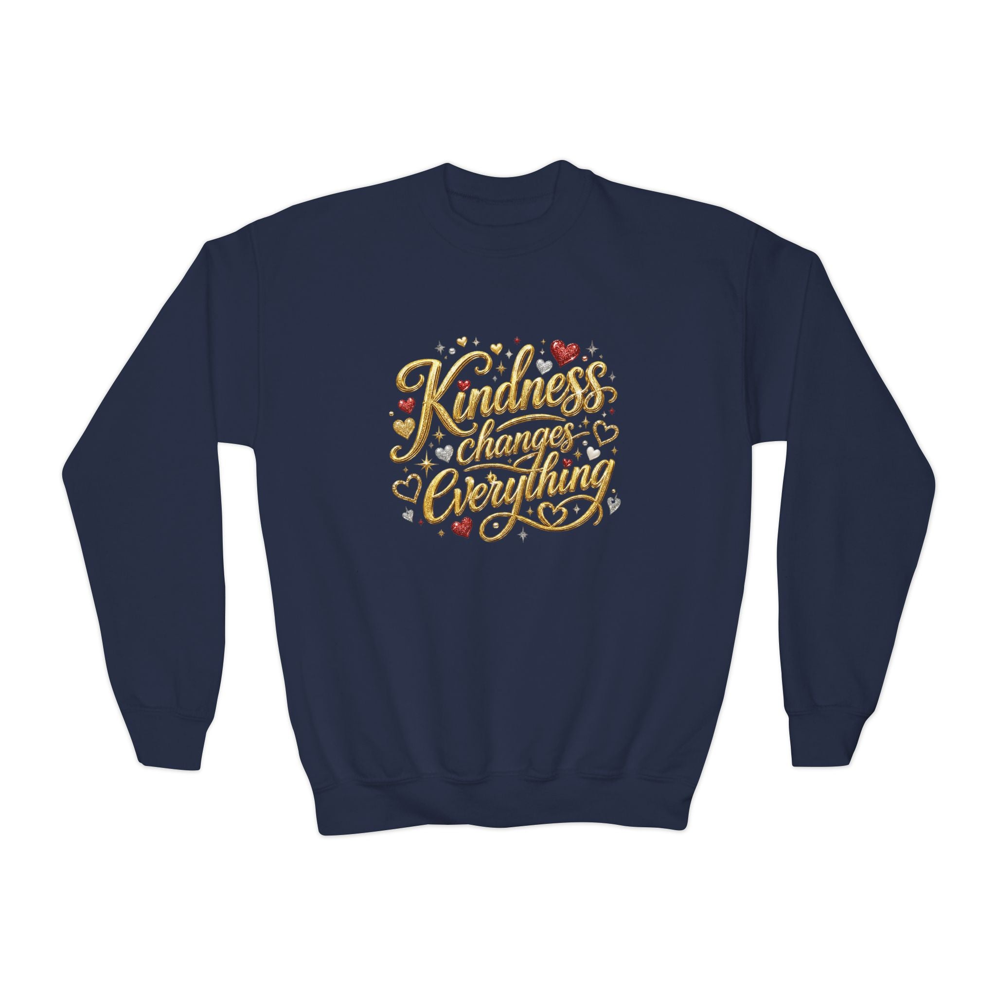 Kindness Changes Everything Youth Crewneck Sweatshirt – Inspirational Kids Pullove
