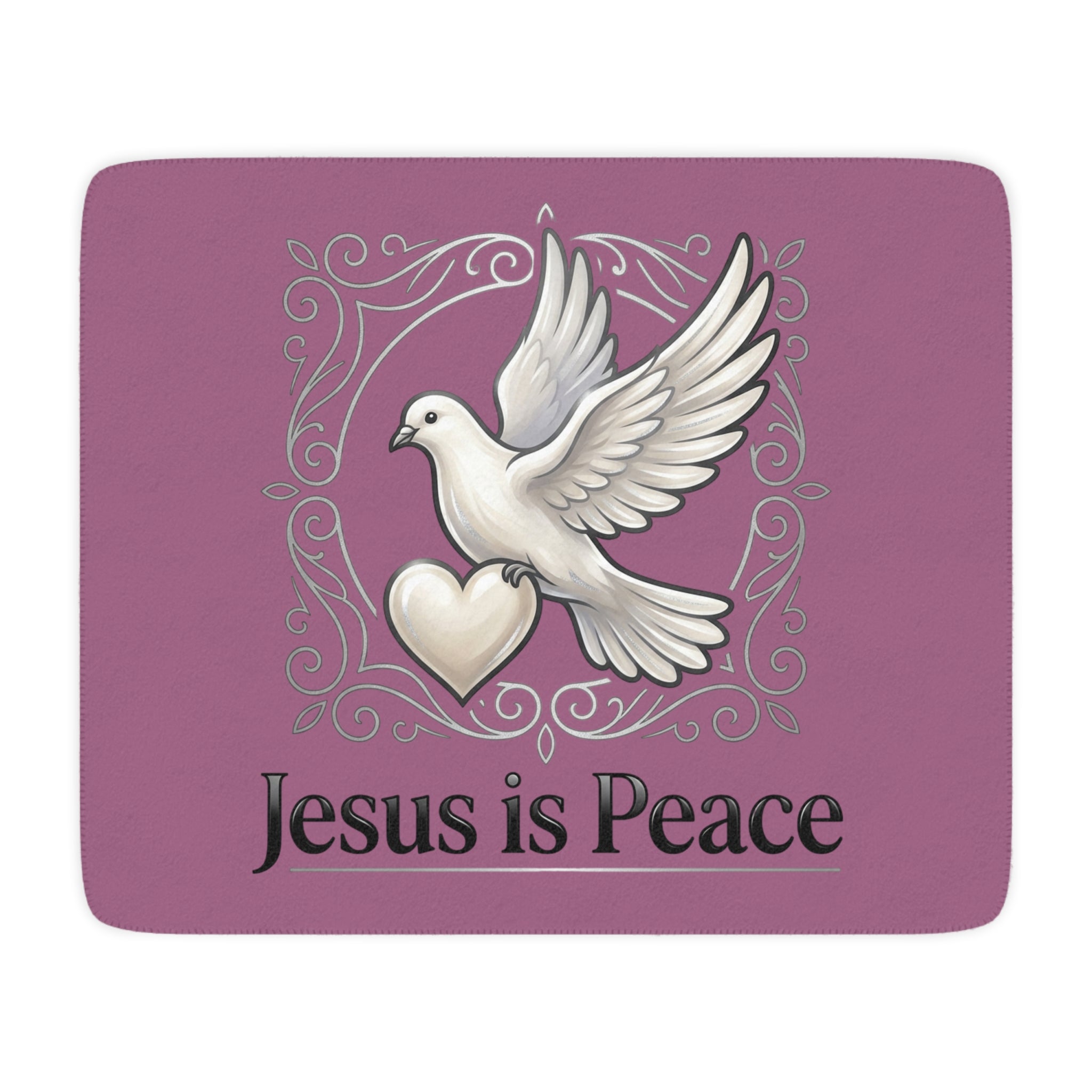 Jesus Is Peace Sherpa Blanket — Cozy Tan Christian Throw