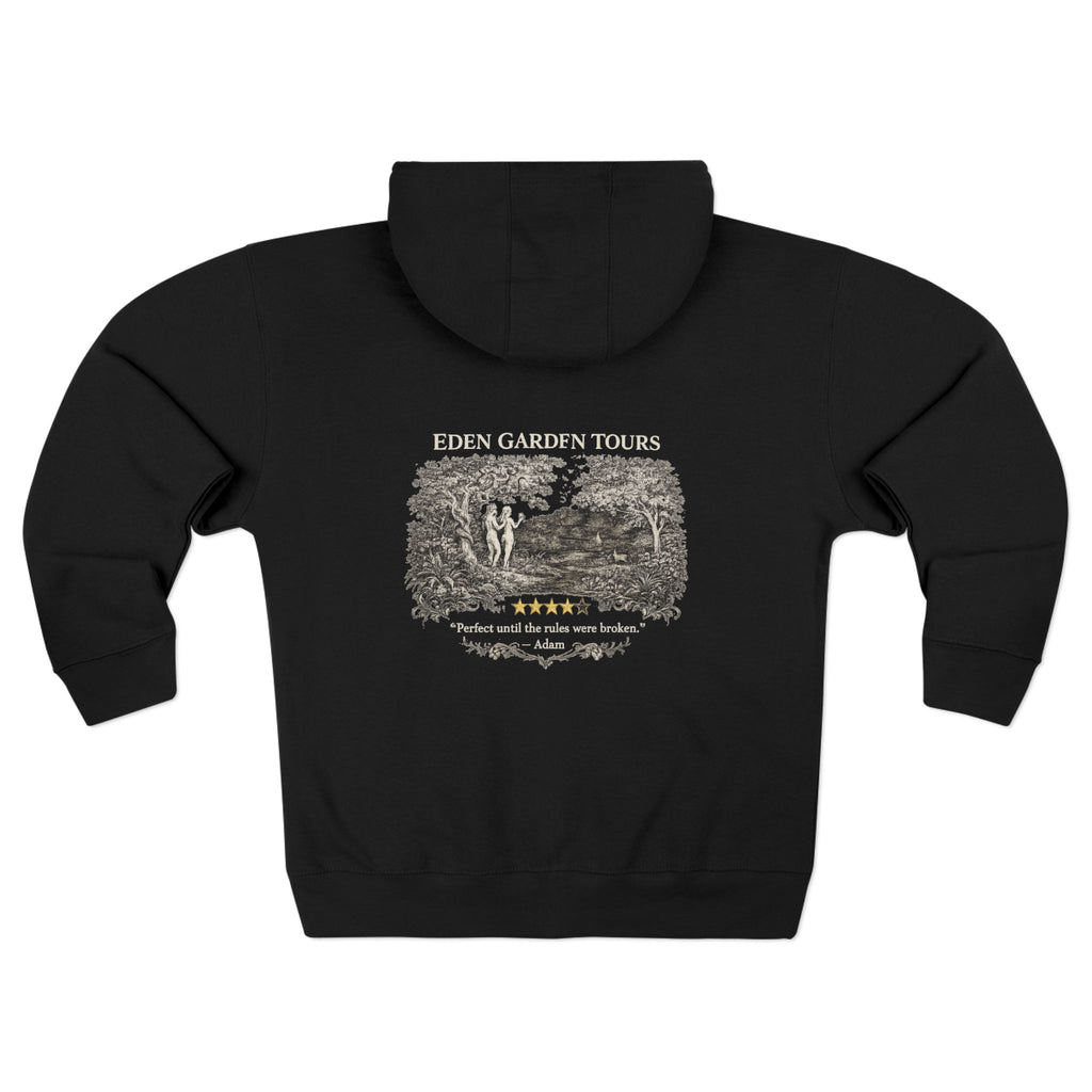 Eden Garden Tours – Zip Hoodie | Vintage Botanical Travel Graphic – Five-Star Faith Series