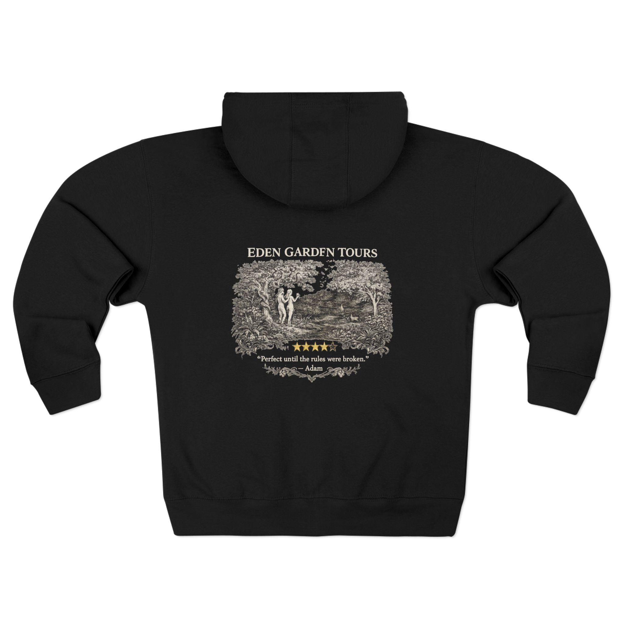 Eden Garden Tours – Zip Hoodie | Vintage Botanical Travel Graphic – Five-Star Faith Series