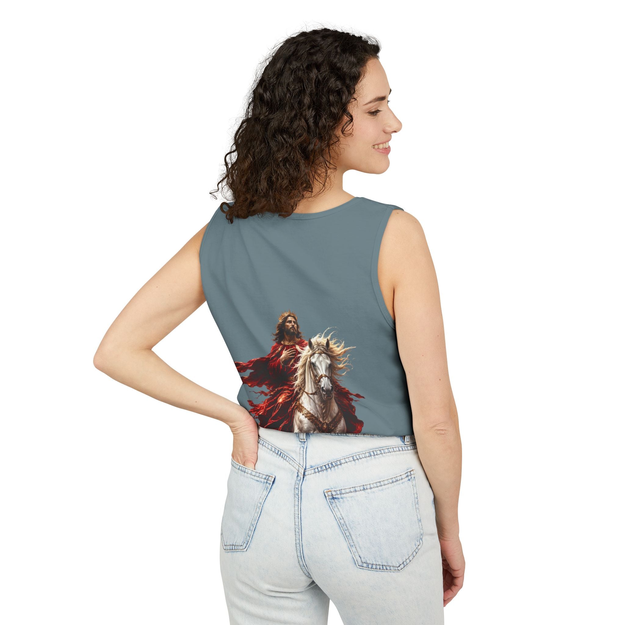 Jesus Second Coming Tank Top | Jesus on White Horse Christian Tank | Inspirational Faith Apparel